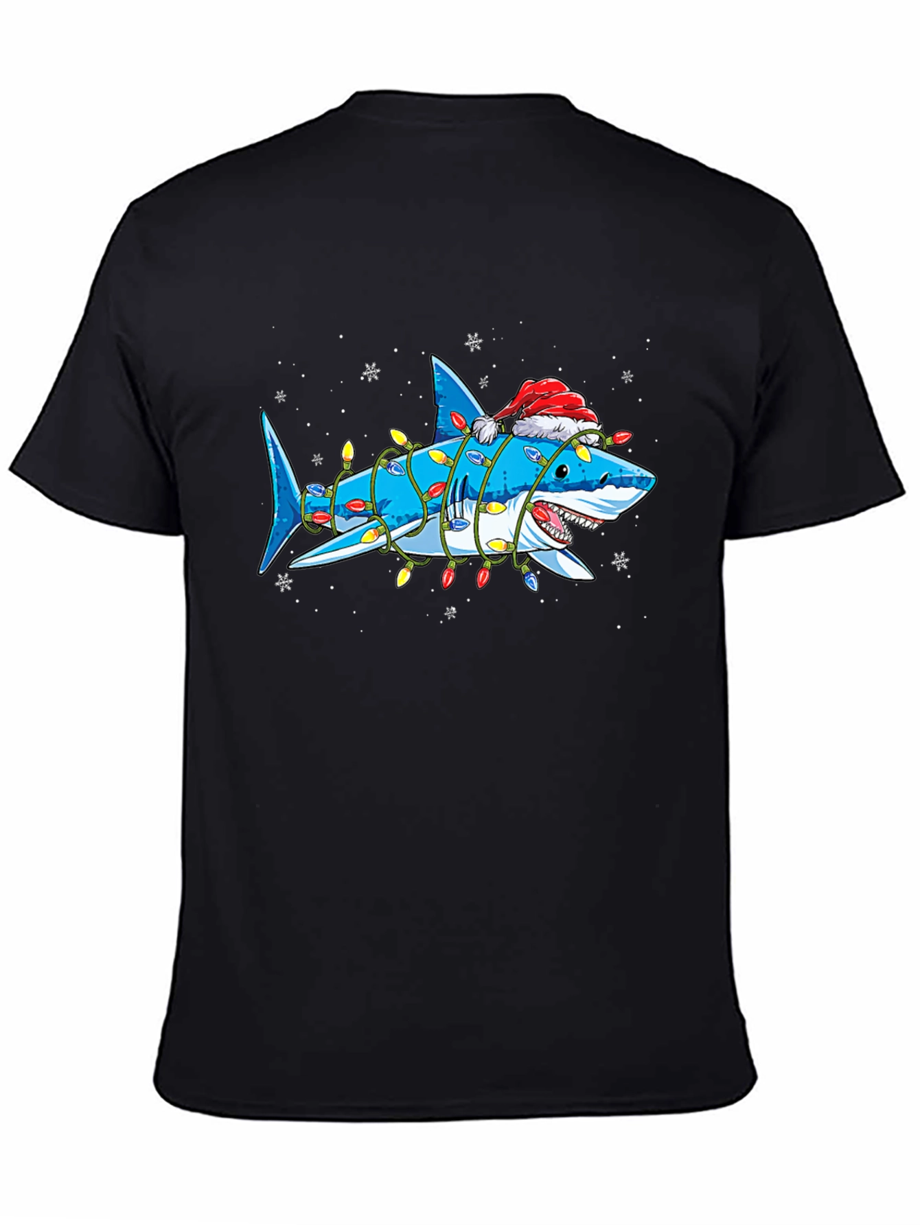 Christmas Shark T-Shirt with Holiday Lights - 4
