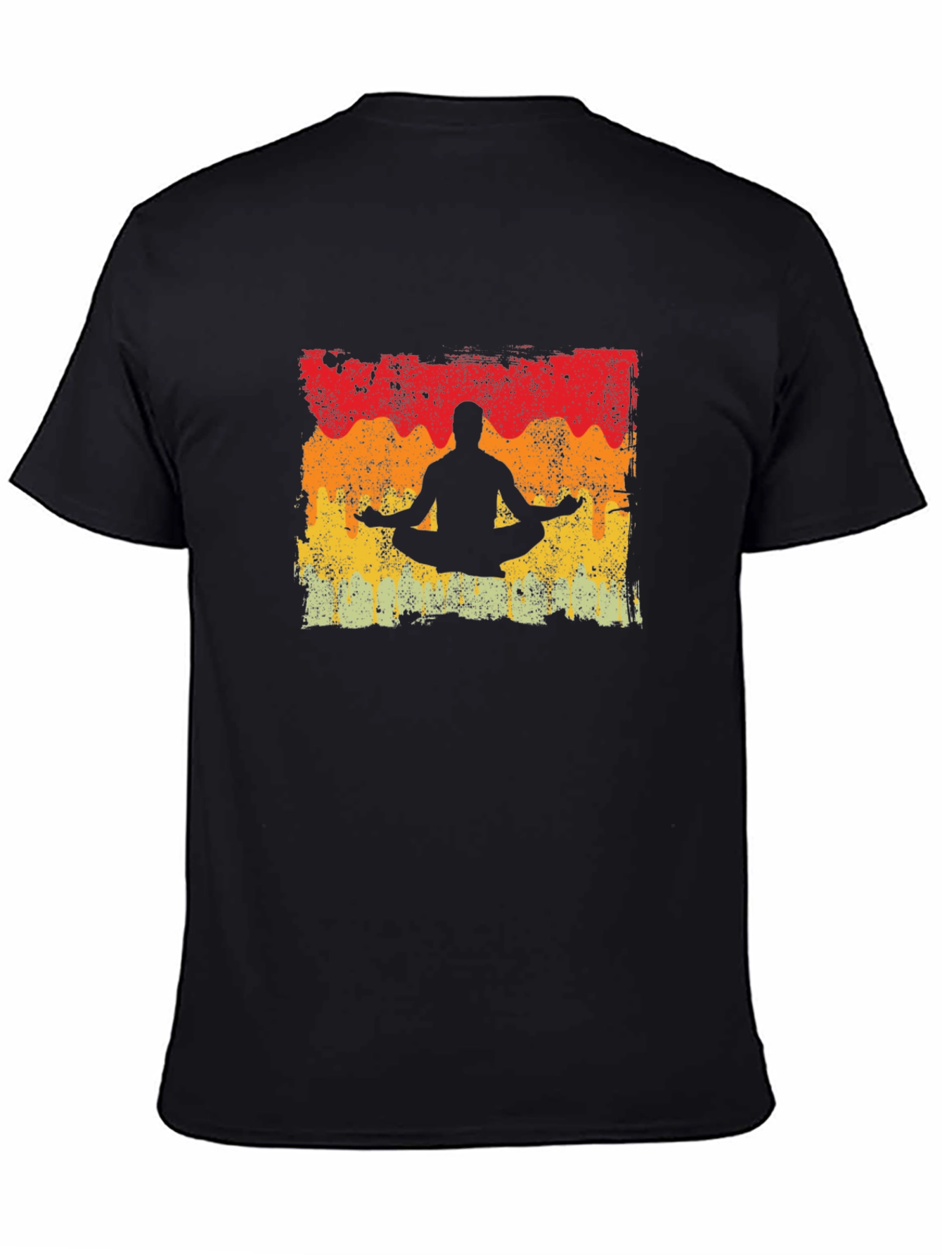 Black Yoga Pose Graphic T-Shirt - Men's Black Tee view 4