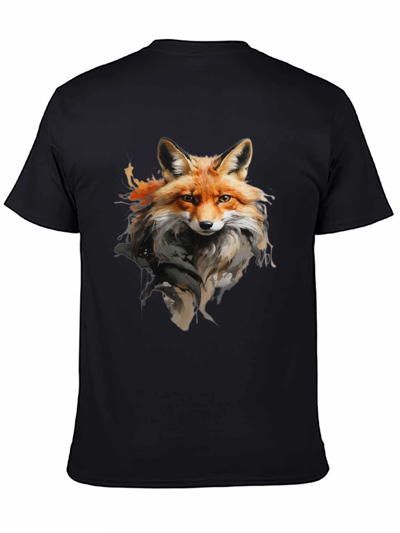 Black Fox Graphic T-Shirt: Stylish Animal Print Tee view 4