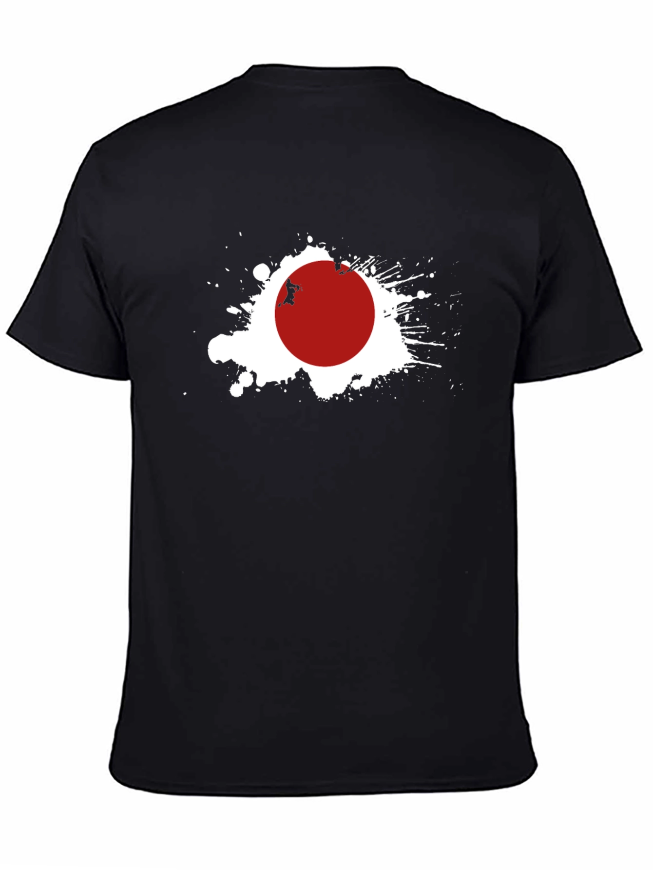 Black Japan Flag Graphic Tee - Black Crew Neck T-Shirt view 4