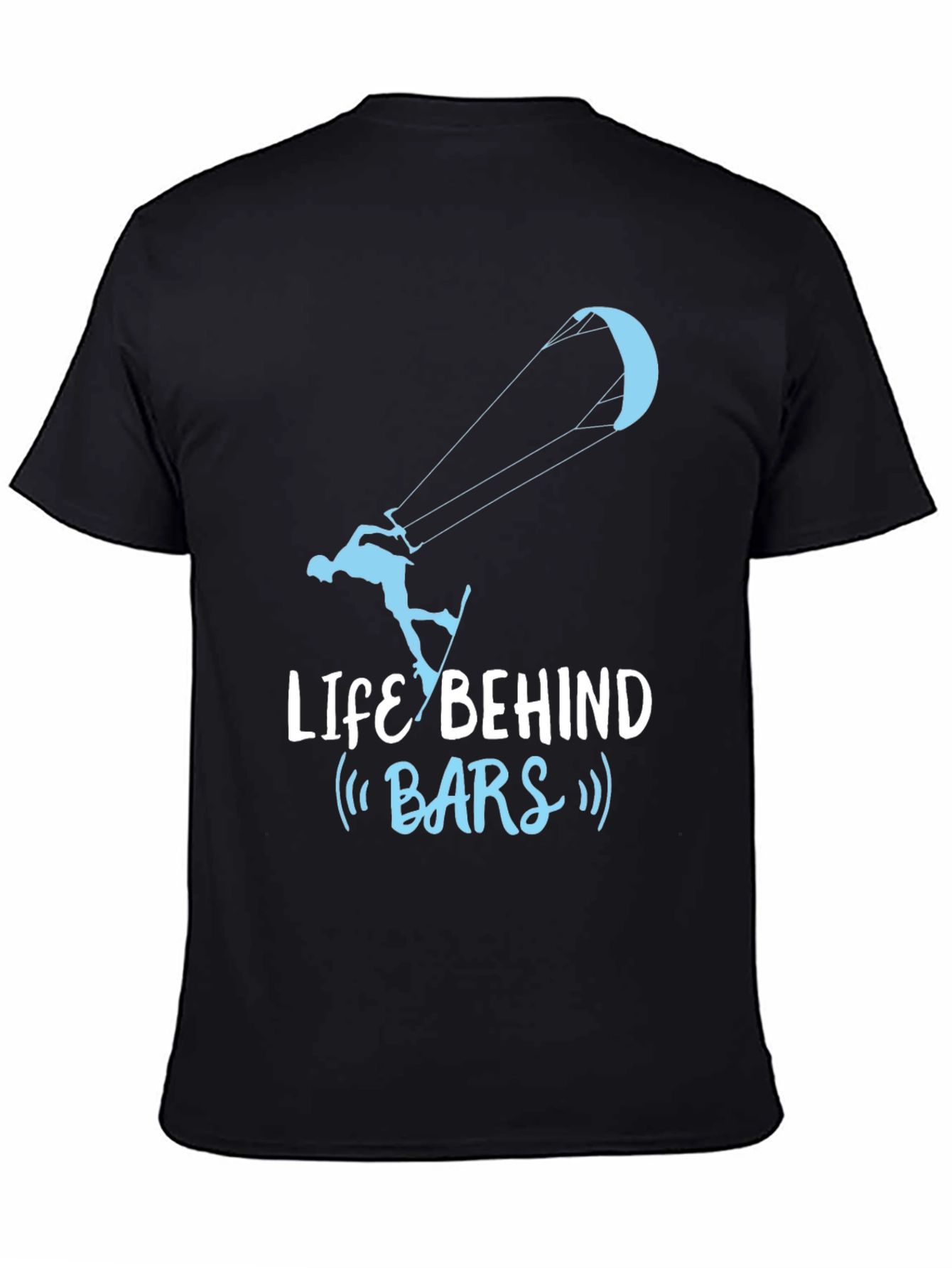 Black Life Behind Bars Kitesurfing T-Shirt - Cool Design view 4