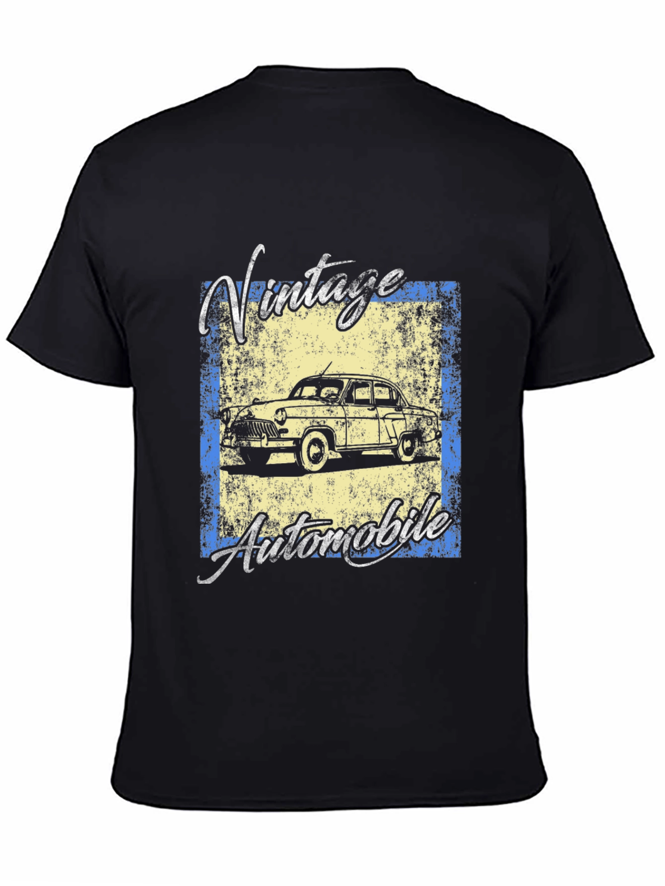 Black Vintage Automobile Graphic Tee - Classic Car Lovers view 4