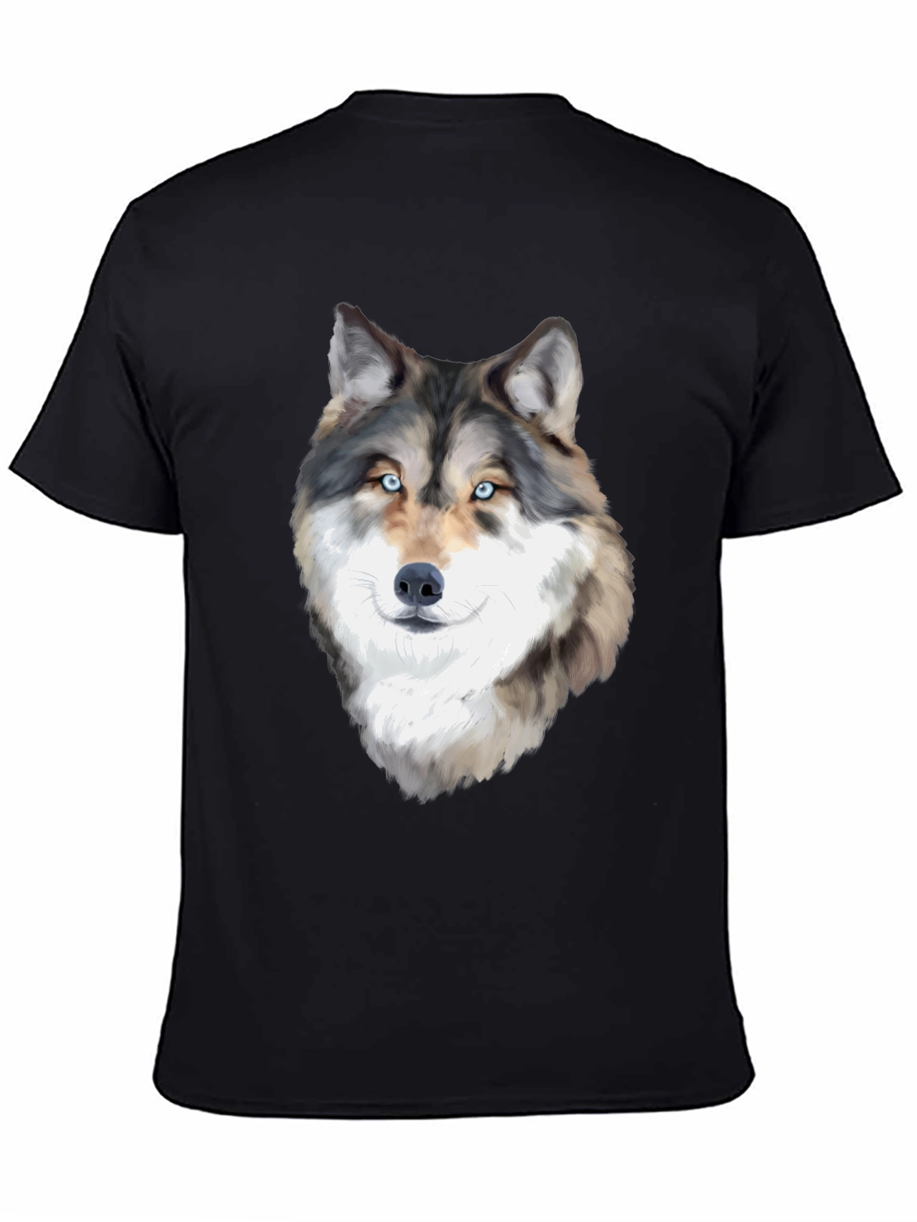 Black Wolf Graphic T-Shirt - Black view 4
