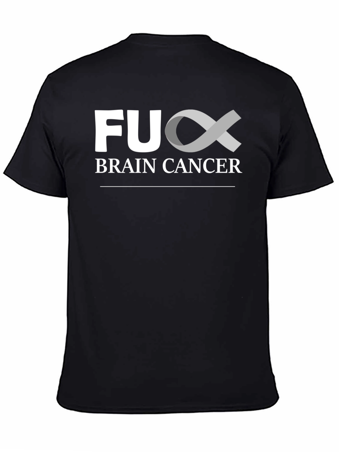 Black FU Brain Cancer Awareness T-Shirt - Support the Fight! view 4