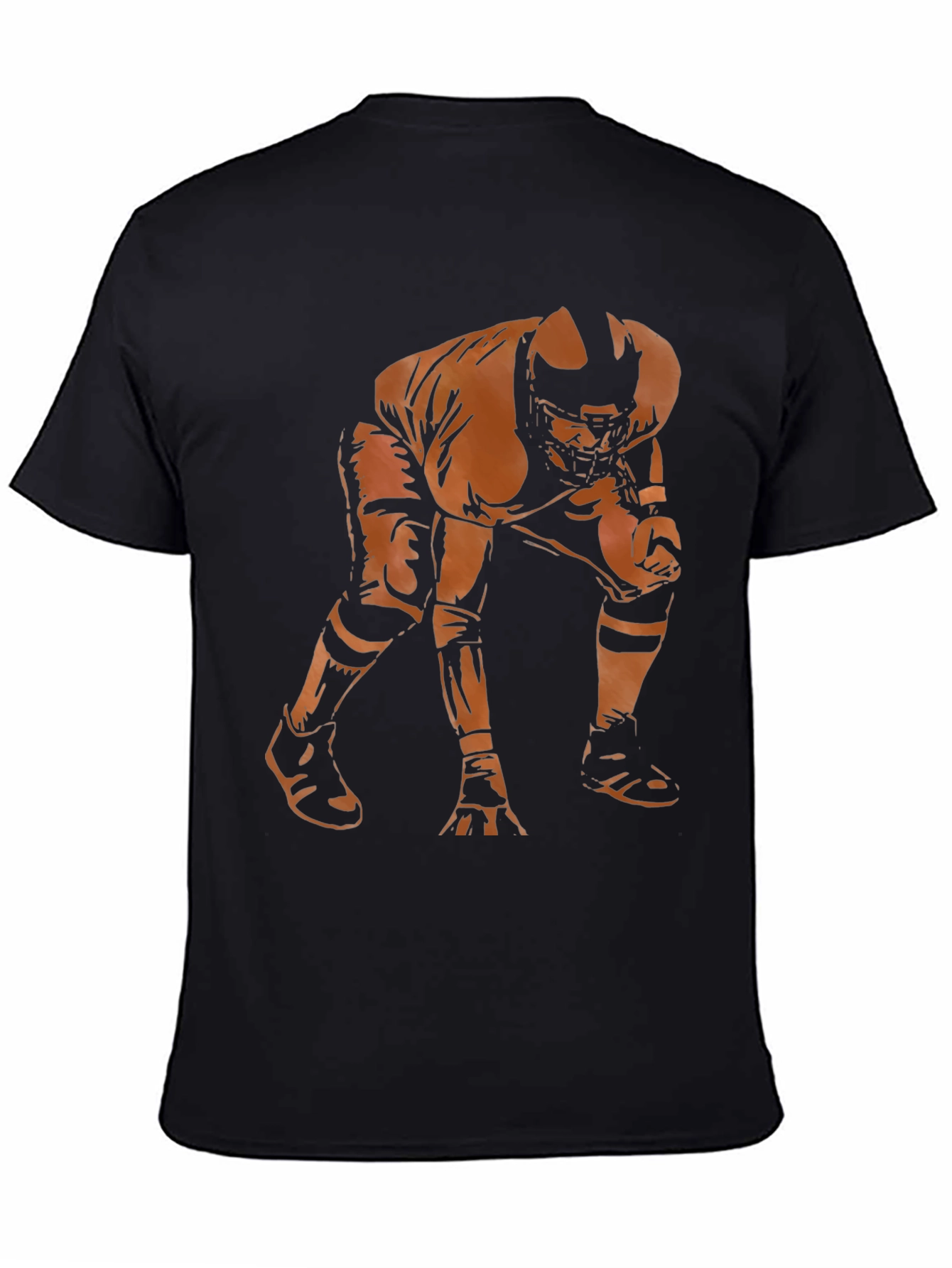 Black Football Player Graphic Tee - Stylish Men's T-Shirt view 4