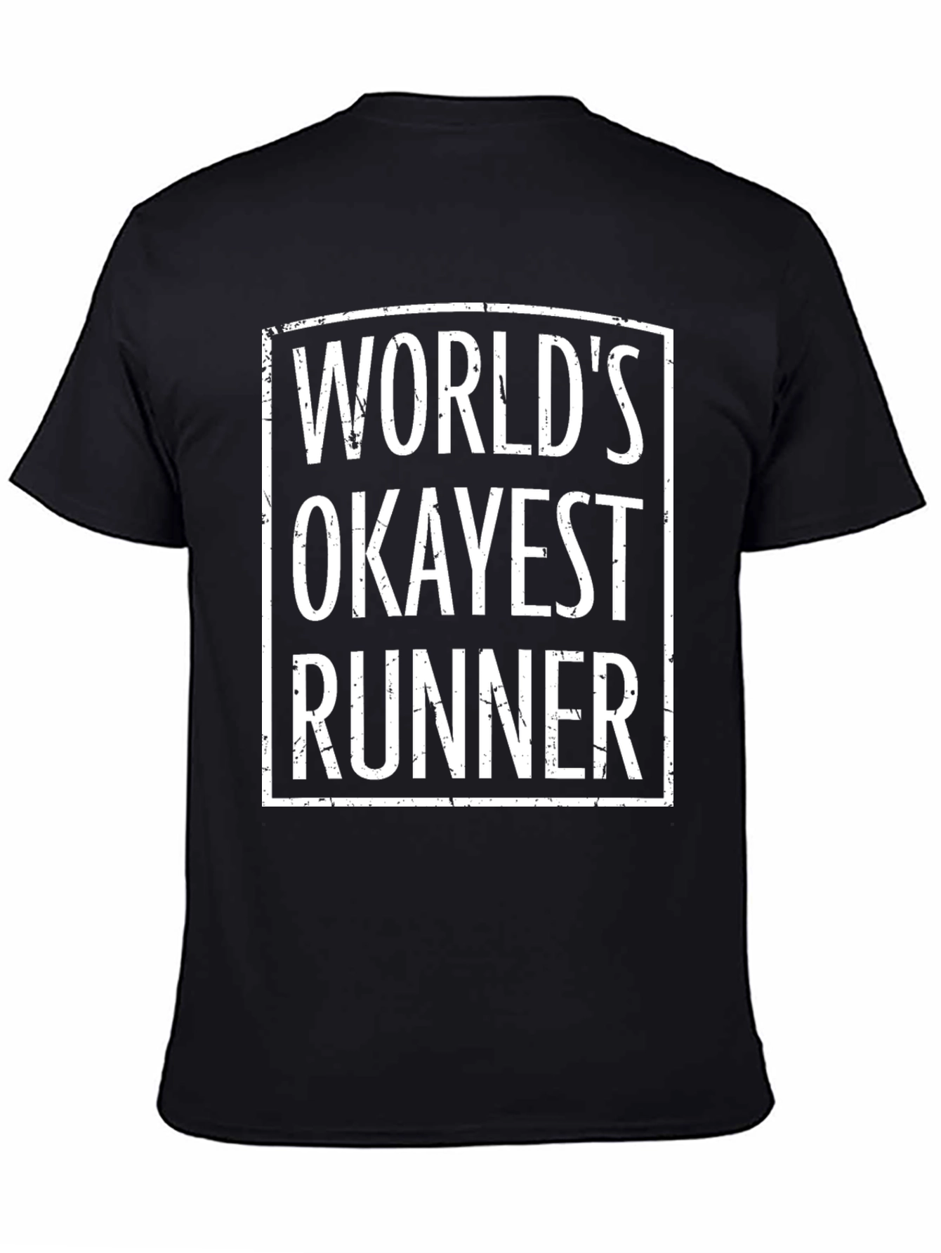 Black World's Okayest Runner Graphic T-Shirt view 4