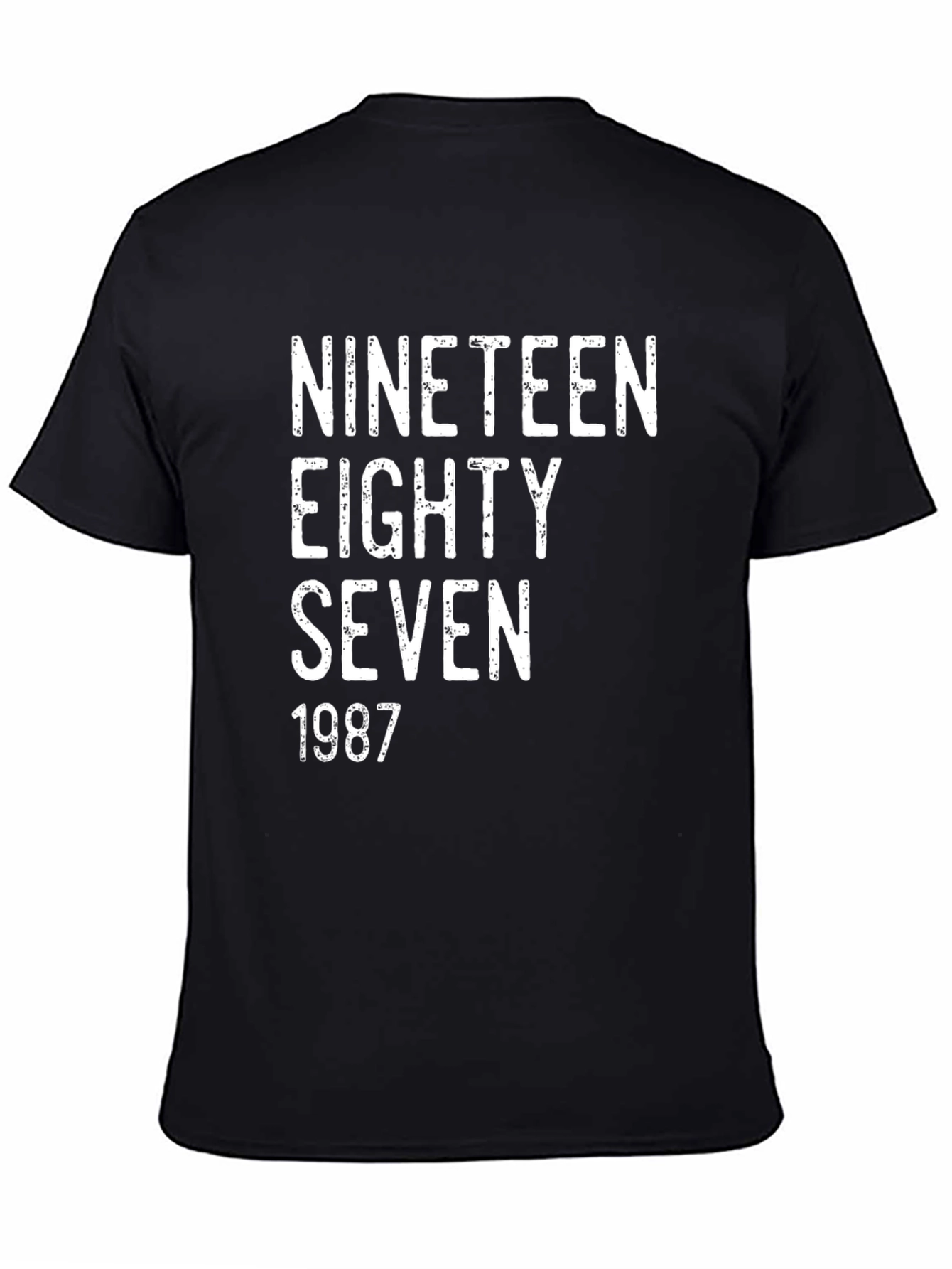 Black 1987 Vintage Style Graphic Tee - Retro Birthday Shirt view 4