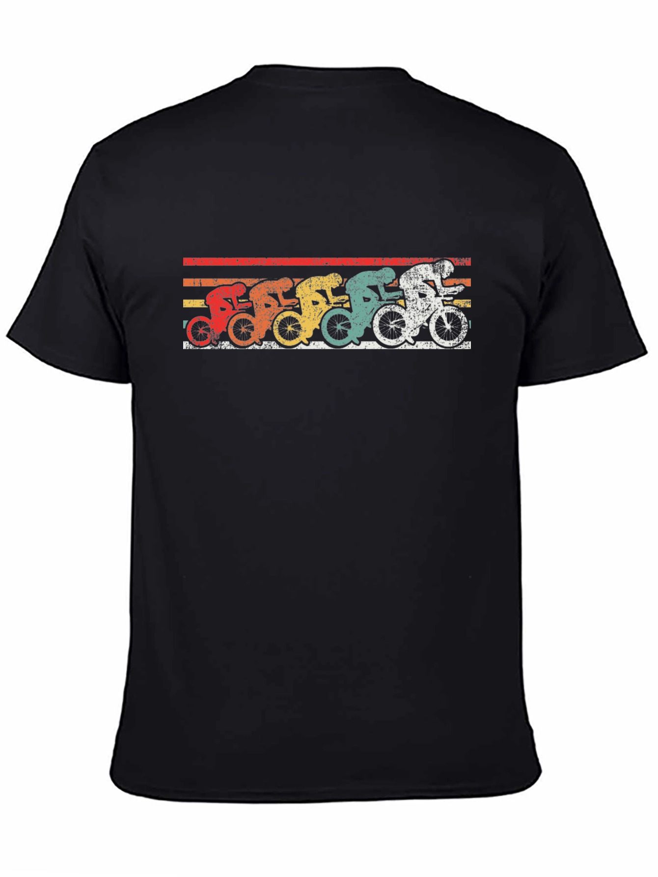 Black Vintage Cycling T-Shirt - Retro Bicycle Design view 4