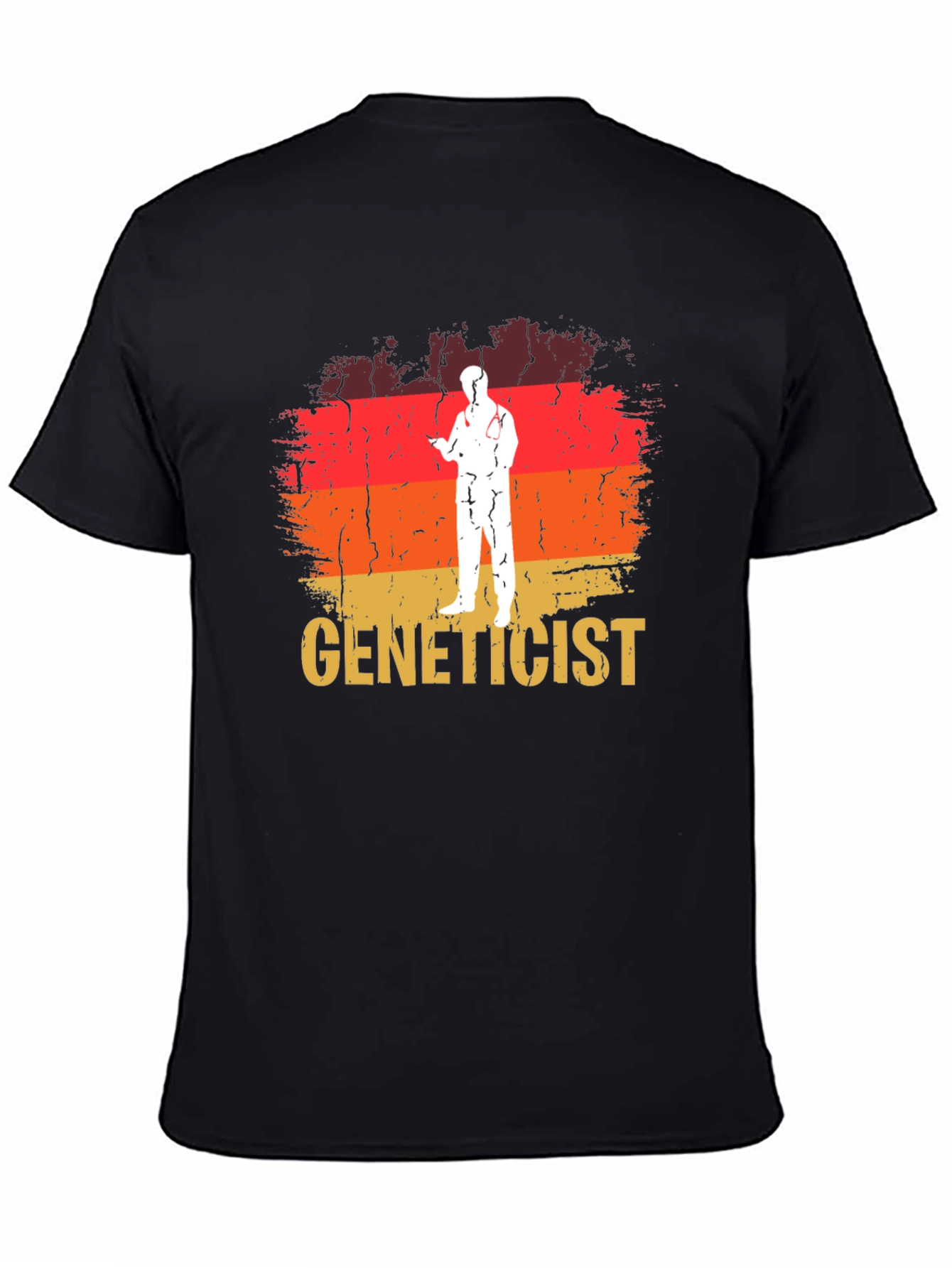 Black Genetics T-Shirt - Retro Design - Soft Cotton Blend view 4