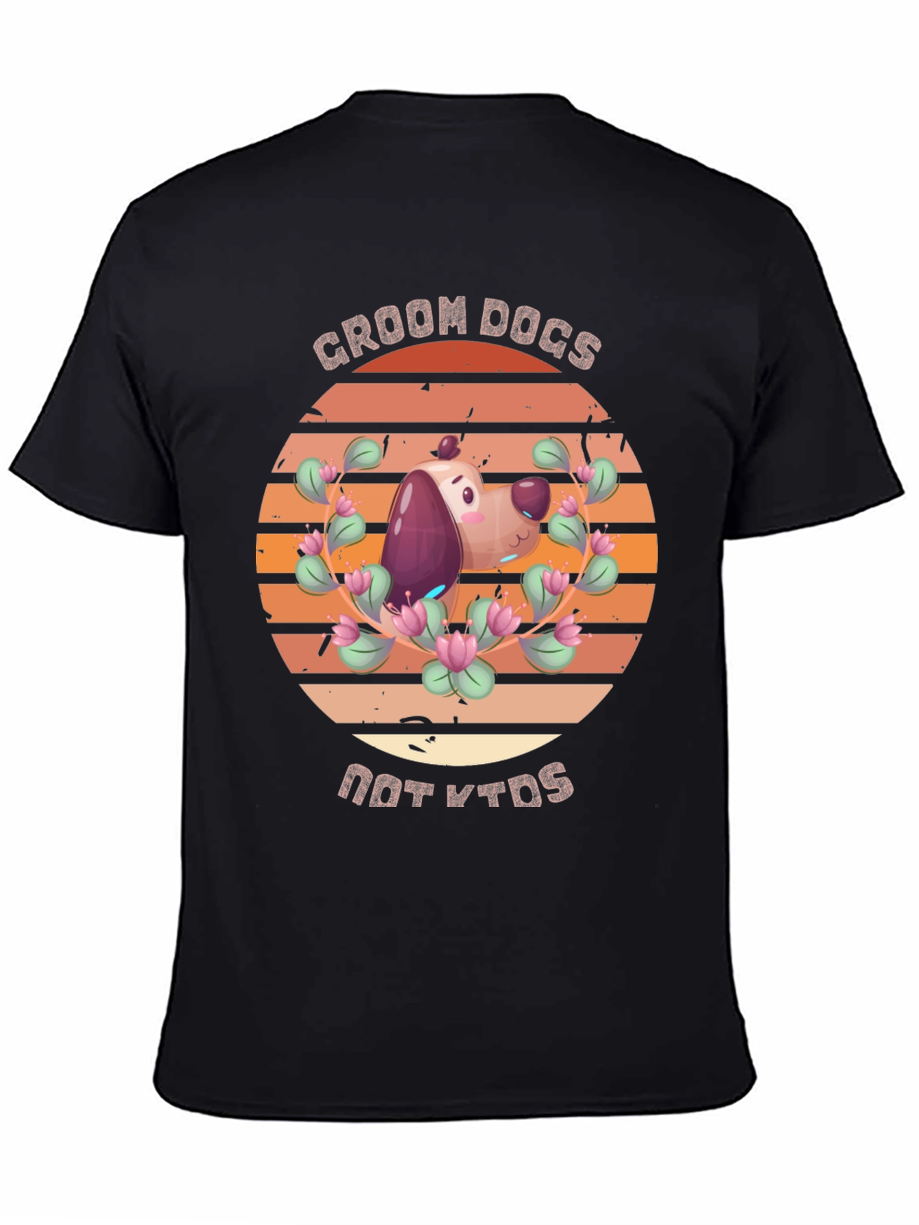 Black Groom Dogs Not Kids T-Shirt view 4