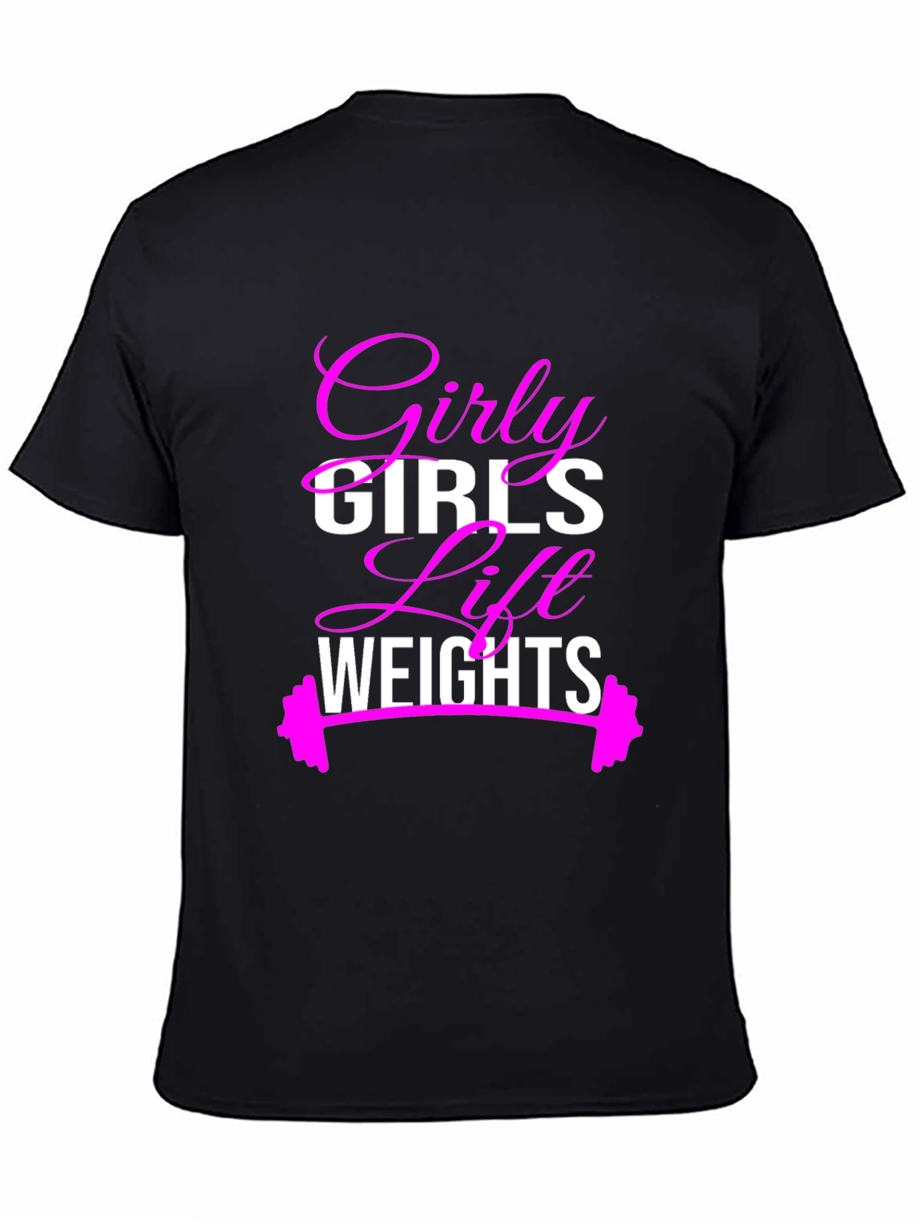 Black Girly Girls Lift Weights T-Shirt - Fitness Apparel view 4