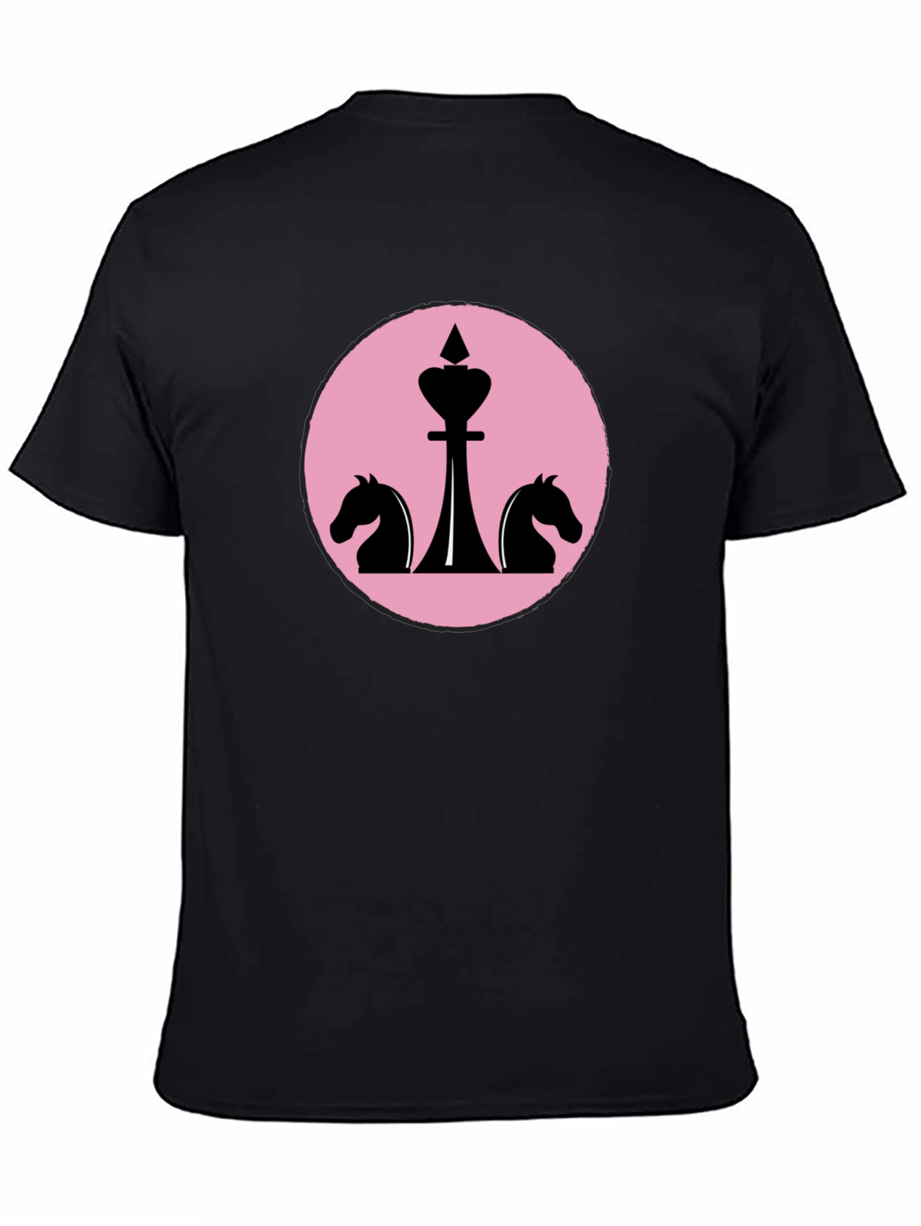 Black Chess King & Knights Graphic Tee - Stylish Black Cotton T-Shirt view 4