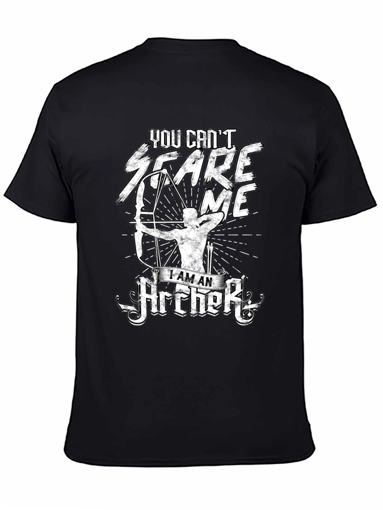 Black Archer T-Shirt - You Can't Scare Me Funny Graphic Tee view 4