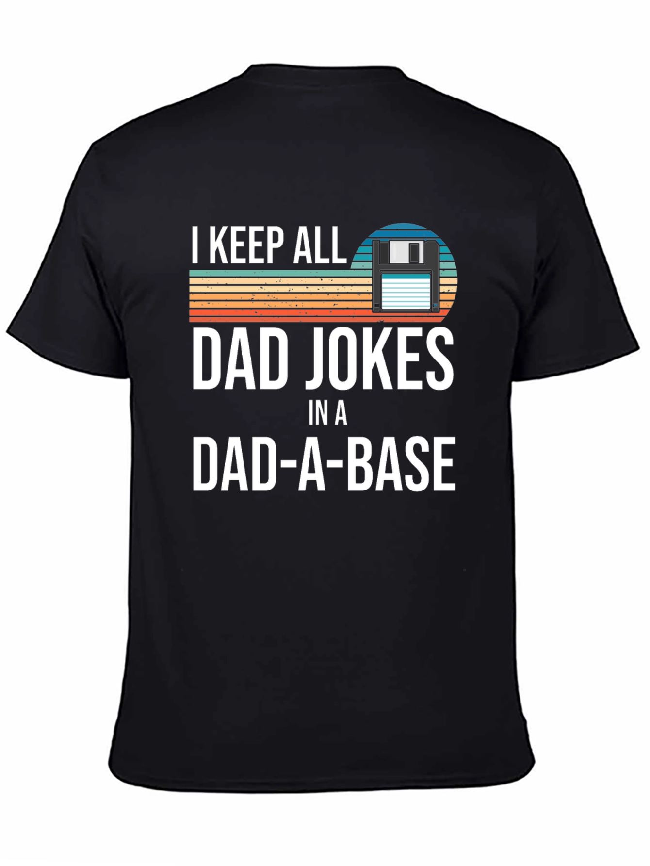 Black Dad Jokes T-Shirt - Dad-A-Base Pun Shirt view 4