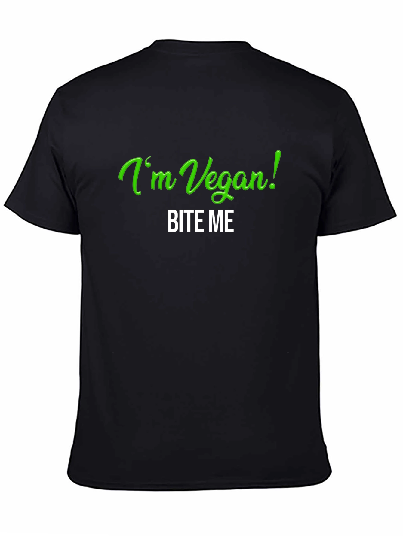 Black Vegan Bite Me T-Shirt - Black Tee view 4