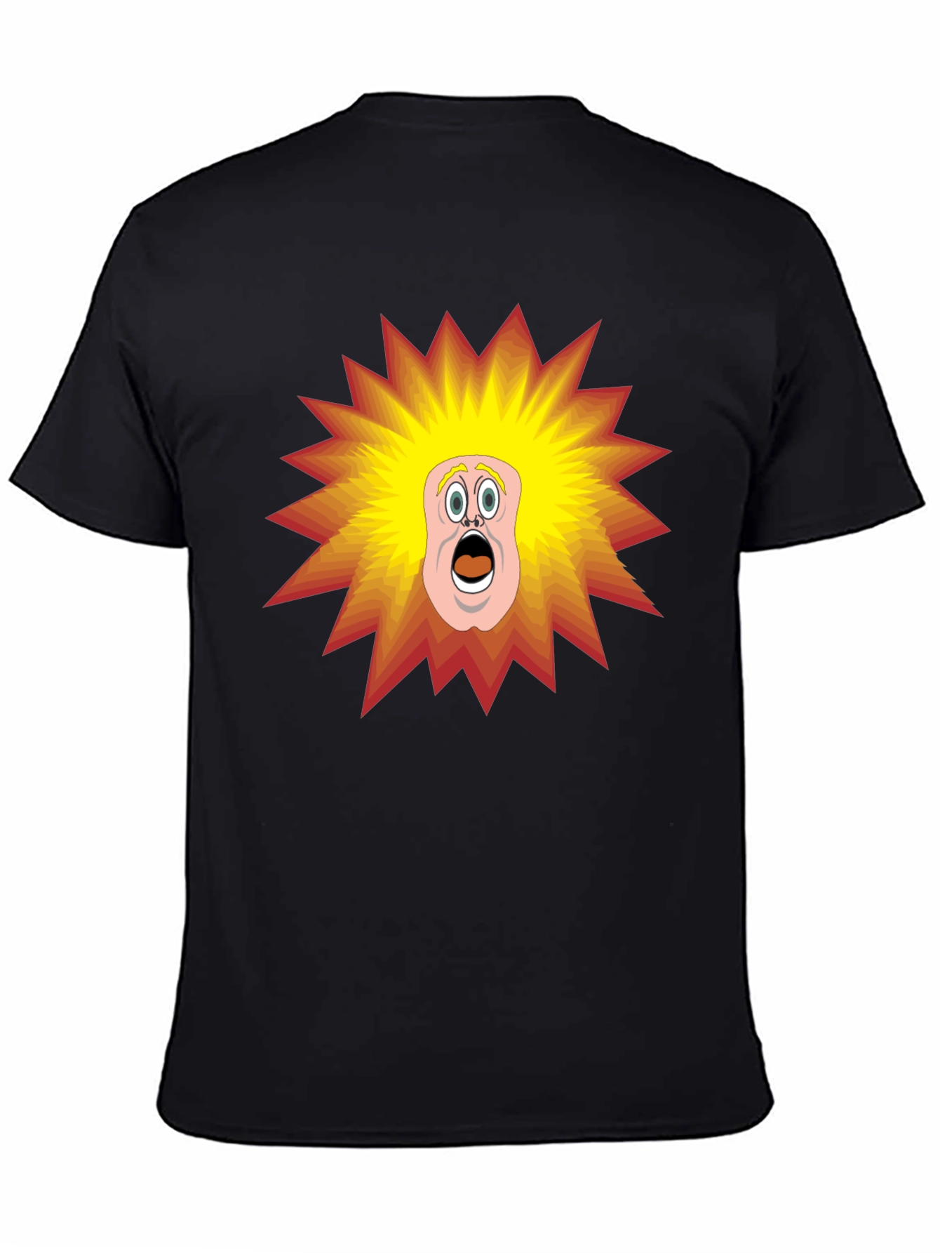 Black Cartoon Shock T-Shirt - Black Tee view 4
