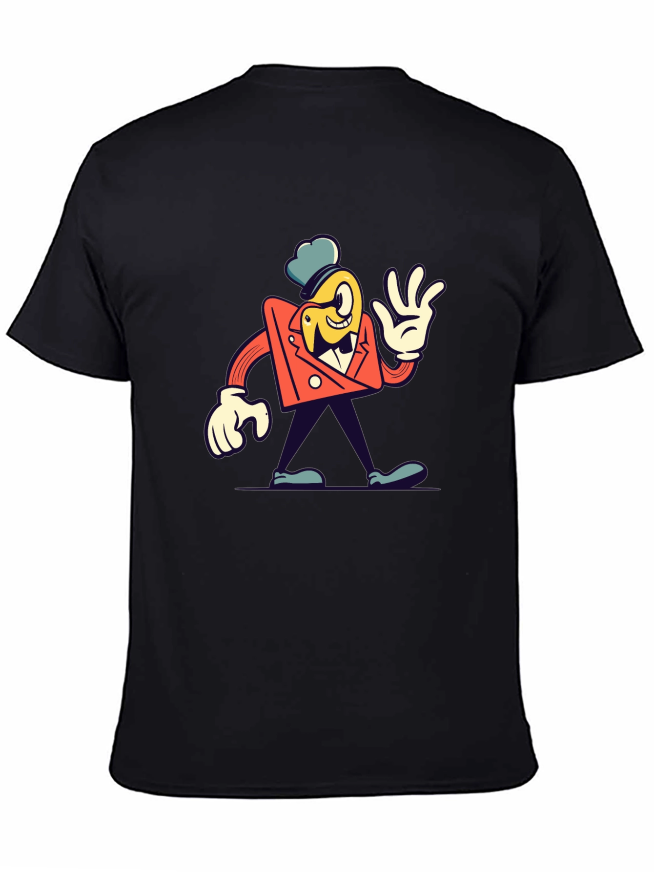 Black Cartoon Character Black T-Shirt view 4