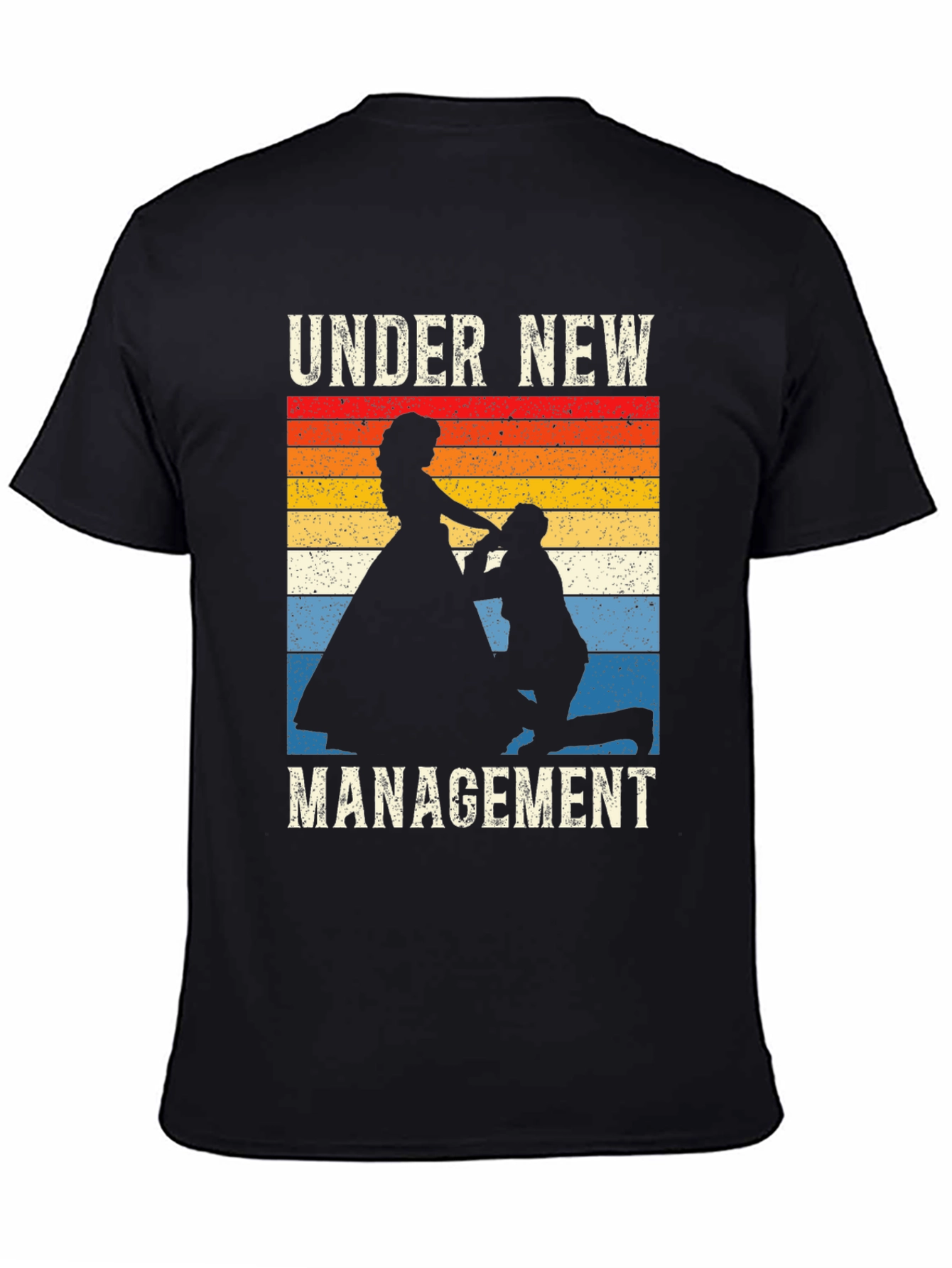 Black Under New Management Wedding Graphic T-Shirt view 4