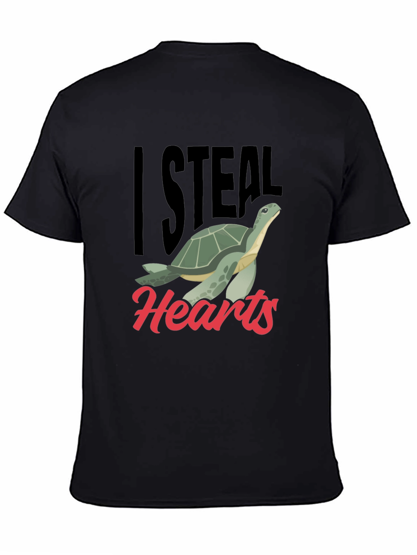 Black I Steal Hearts Turtle T-Shirt view 4