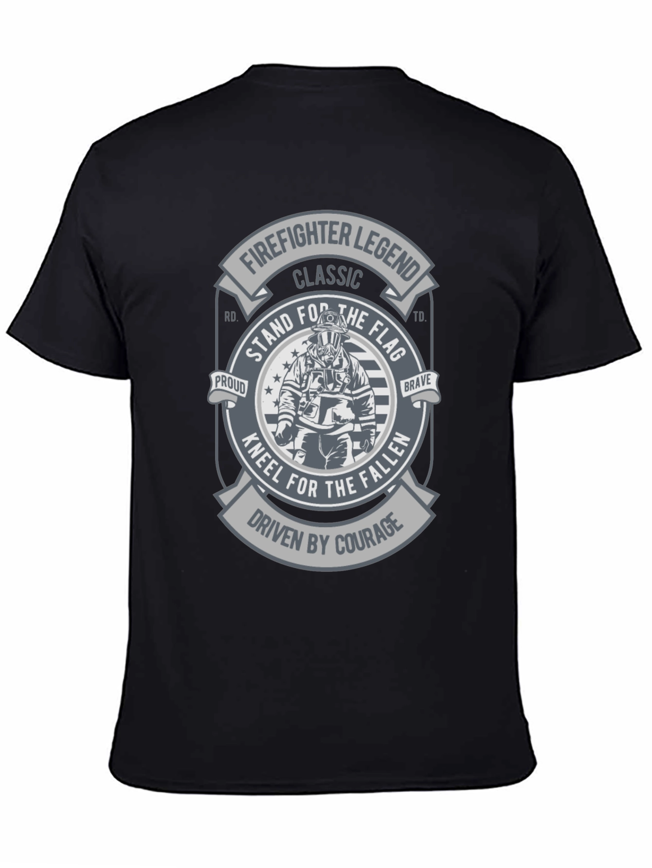 Black Firefighter Legend Graphic Tee - Stand for the Flag view 4