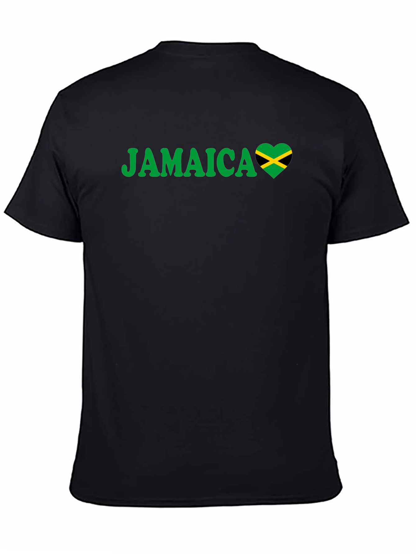 Black Jamaica Heart Flag T-Shirt view 4