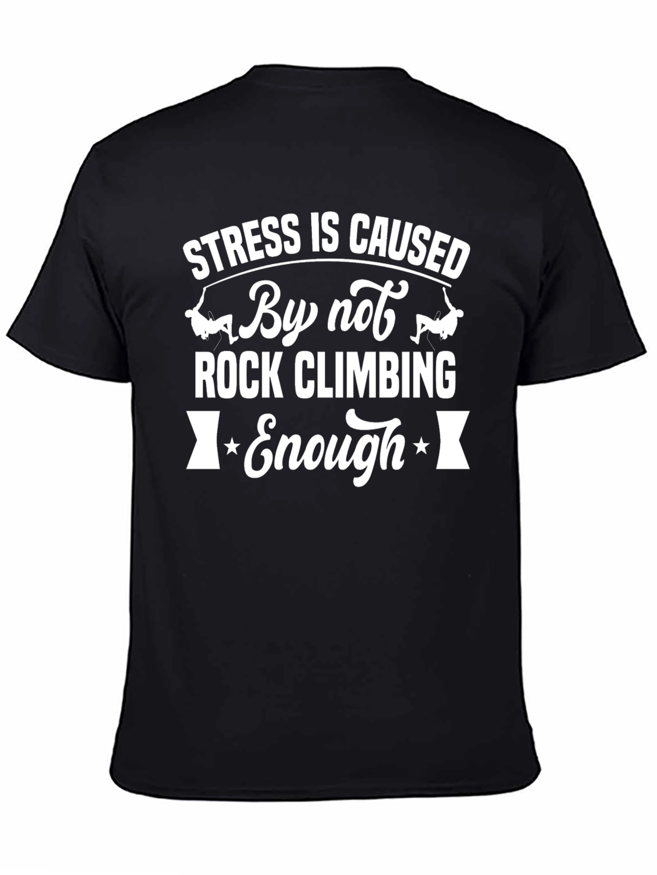 Black Stress Rock Climbing T-Shirt view 4