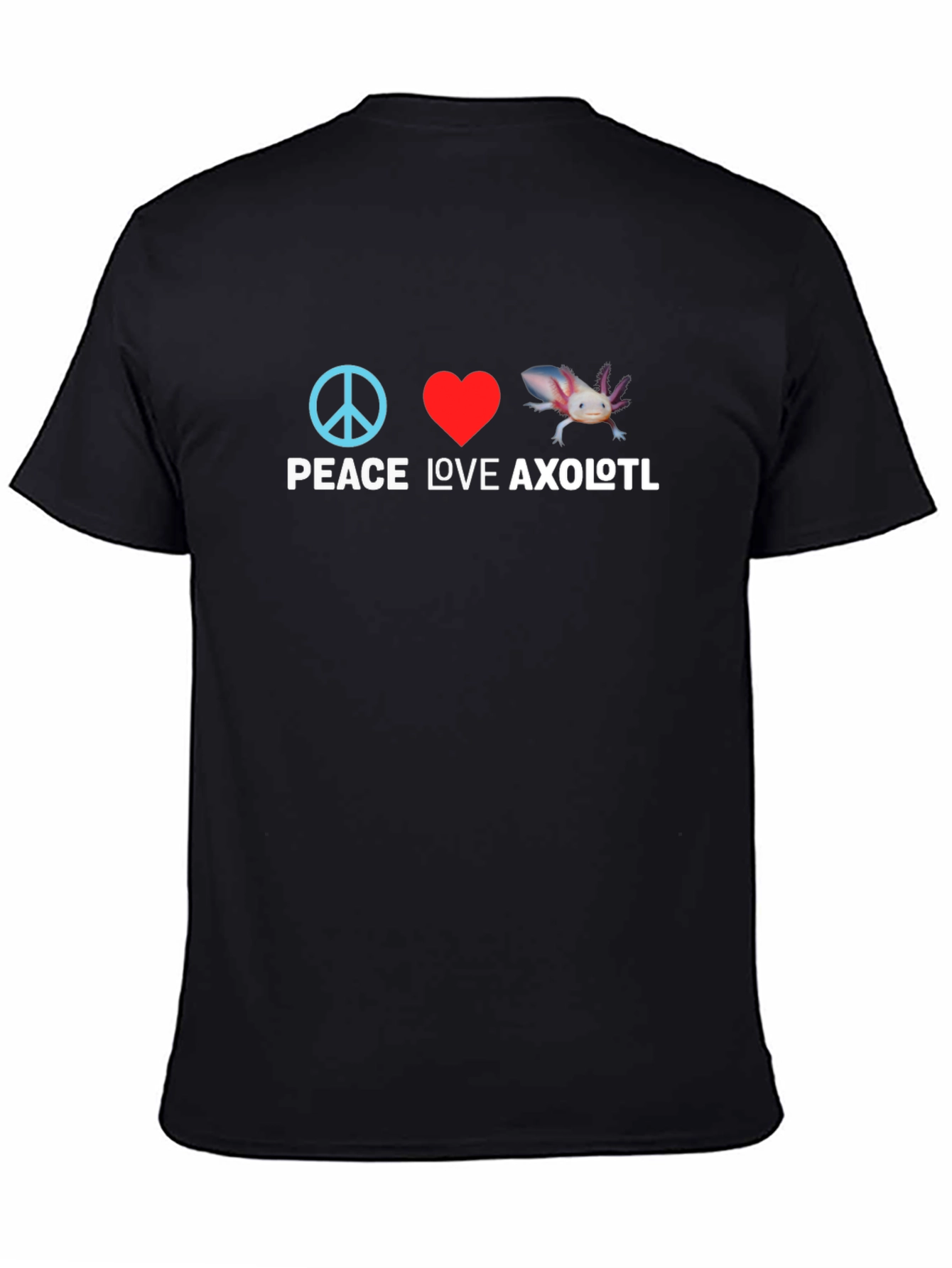 Black Peace Love Axolotl Graphic Tee view 4