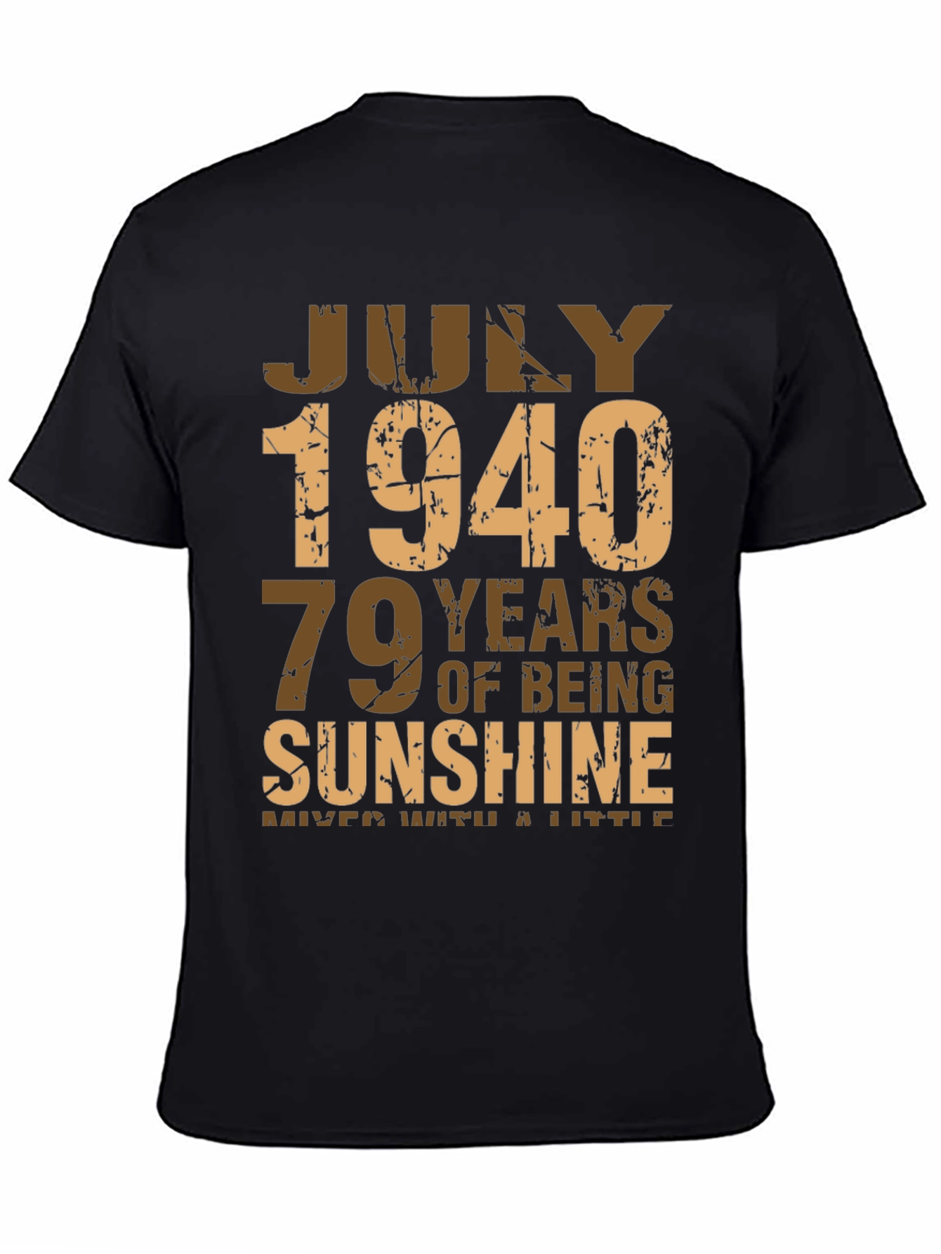 Black July 1940 Birthday T-Shirt - 79 Years of Sunshine view 4