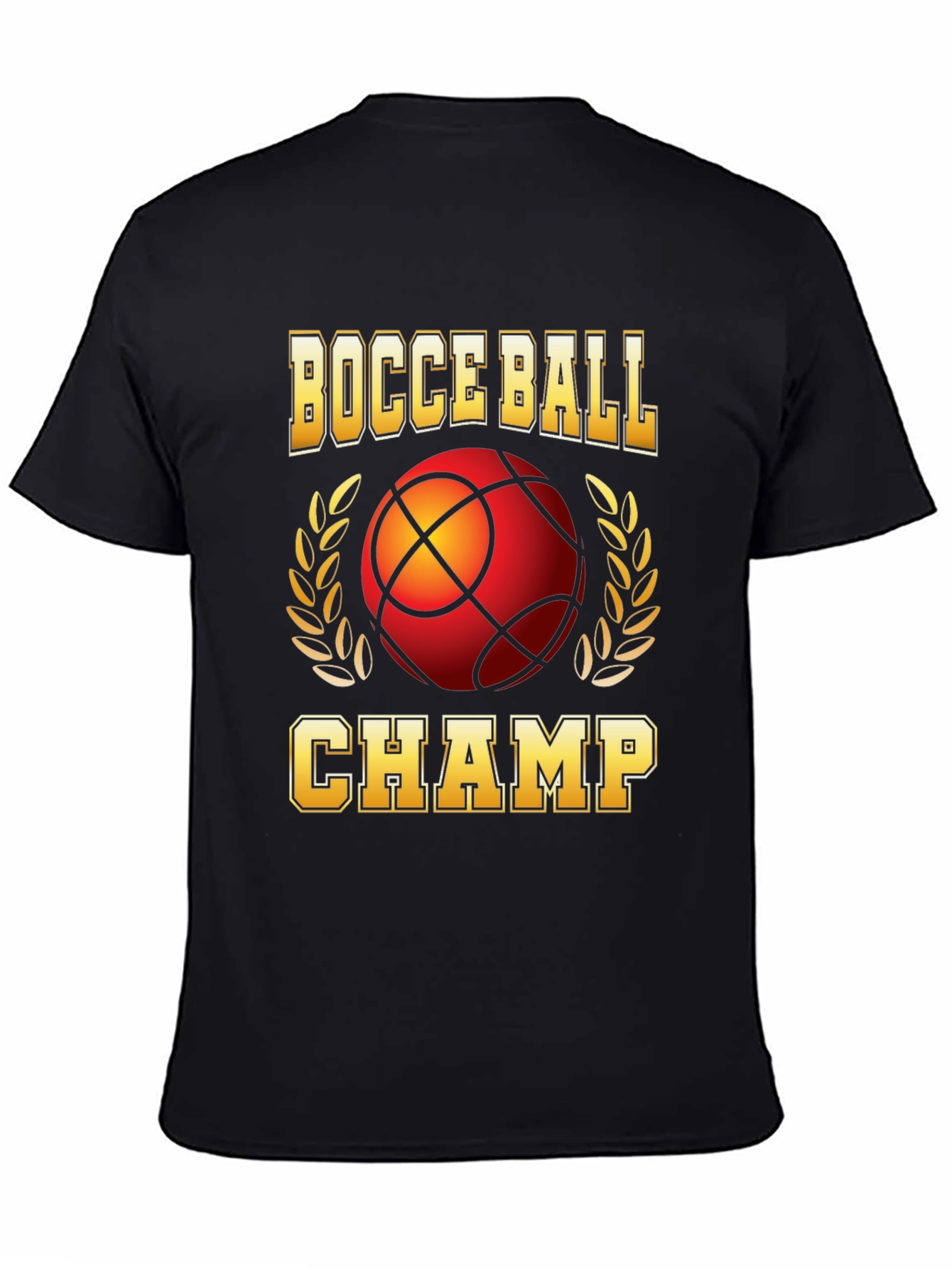 Black Bocce Ball Champ T-Shirt view 4