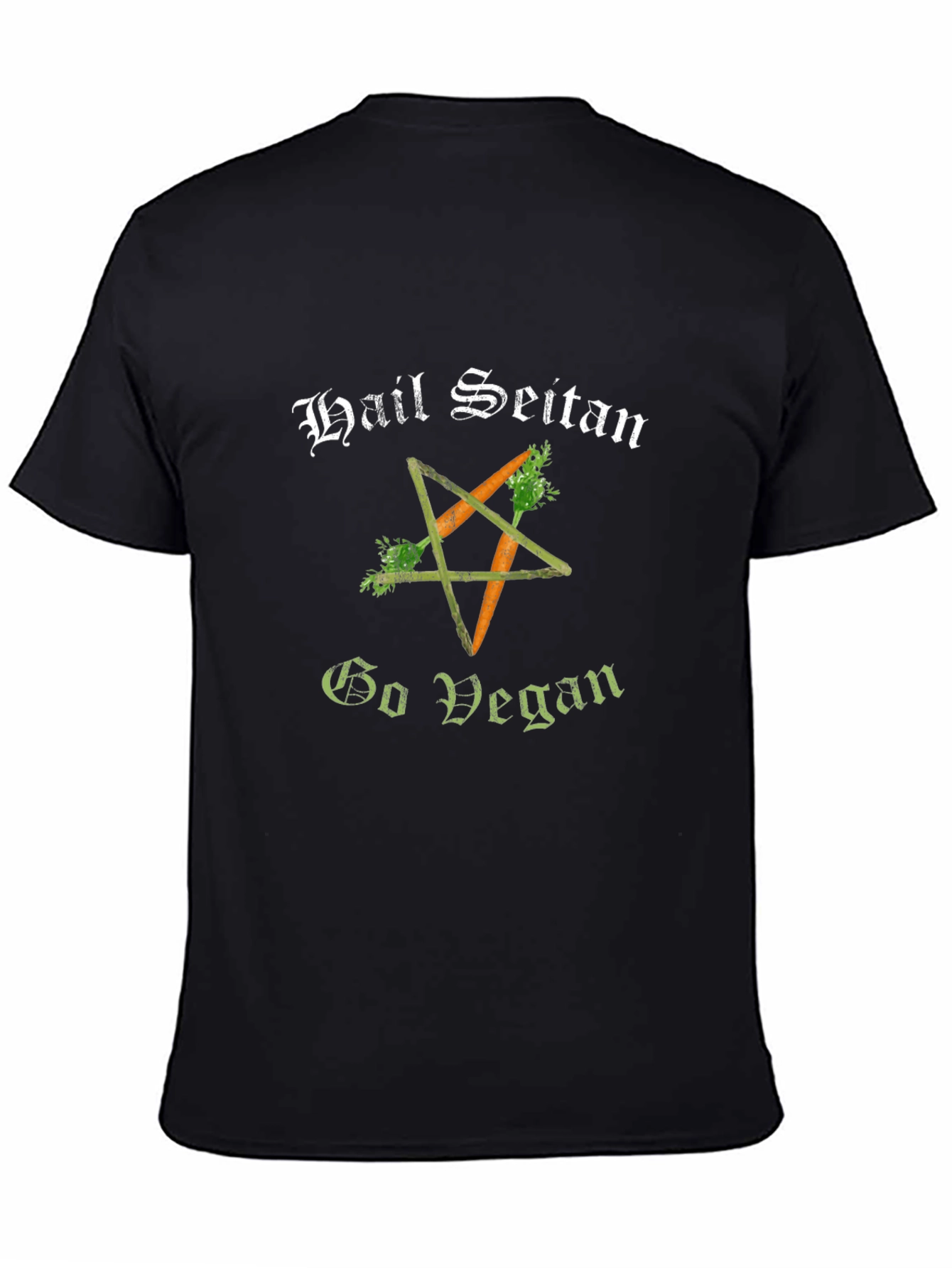 Black Hail Seitan Go Vegan T-Shirt view 4