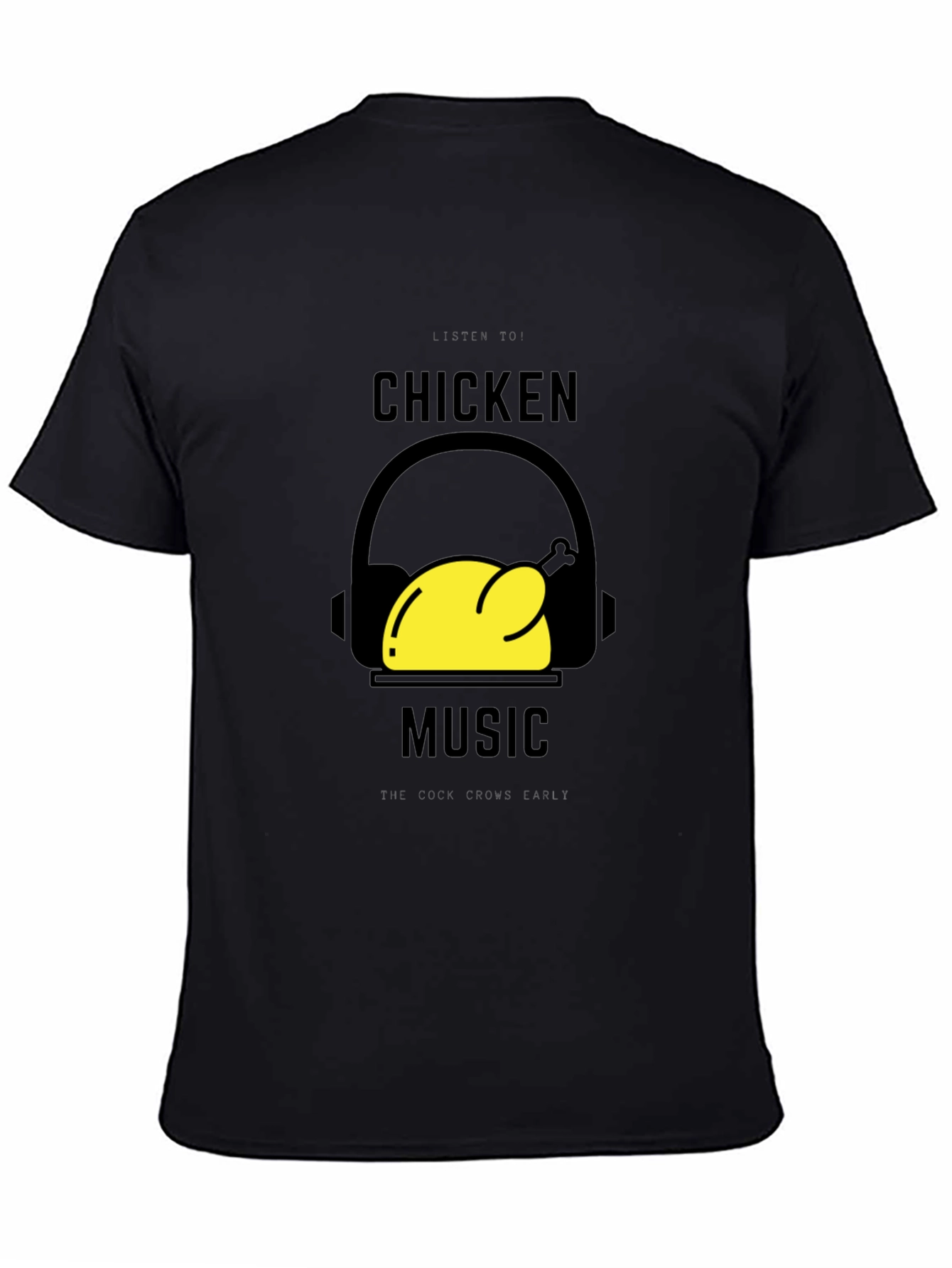 Black Chicken Music Graphic T-Shirt - Black view 4