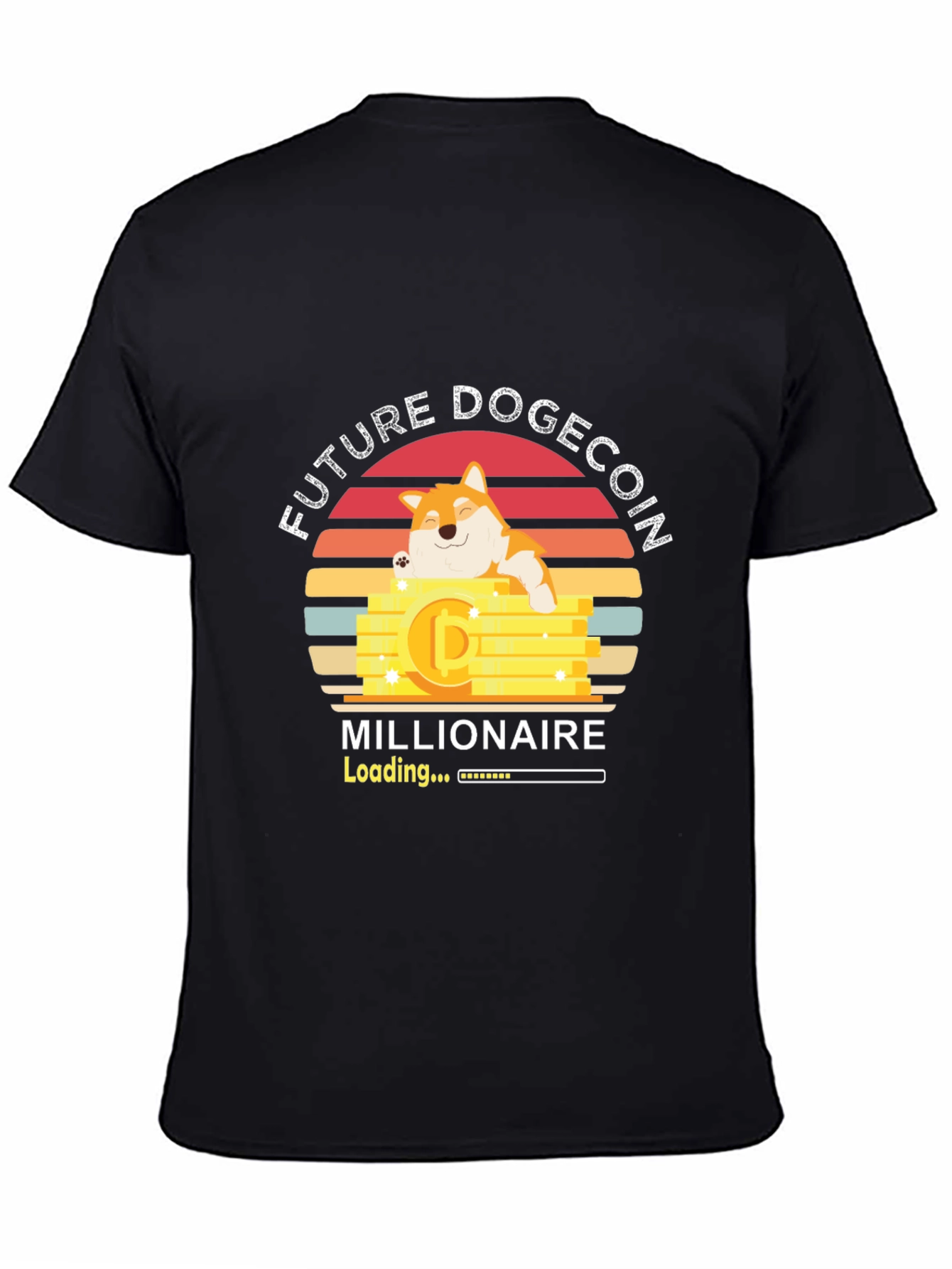 Black Future Dogecoin Millionaire T-Shirt view 4