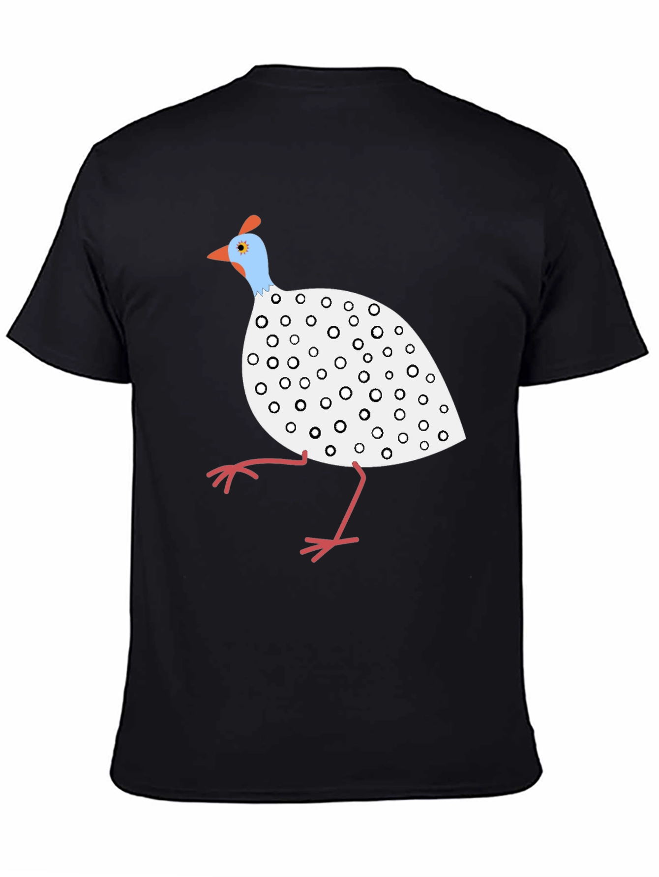 Black Guinea Fowl Graphic Tee - Unique Bird Design view 4