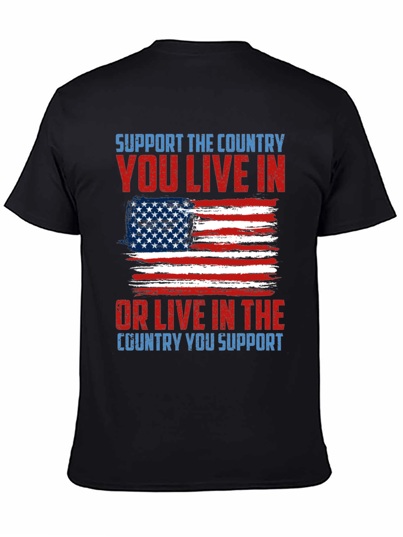 Black Patriotic T-Shirt - Support Your Country Tee view 4