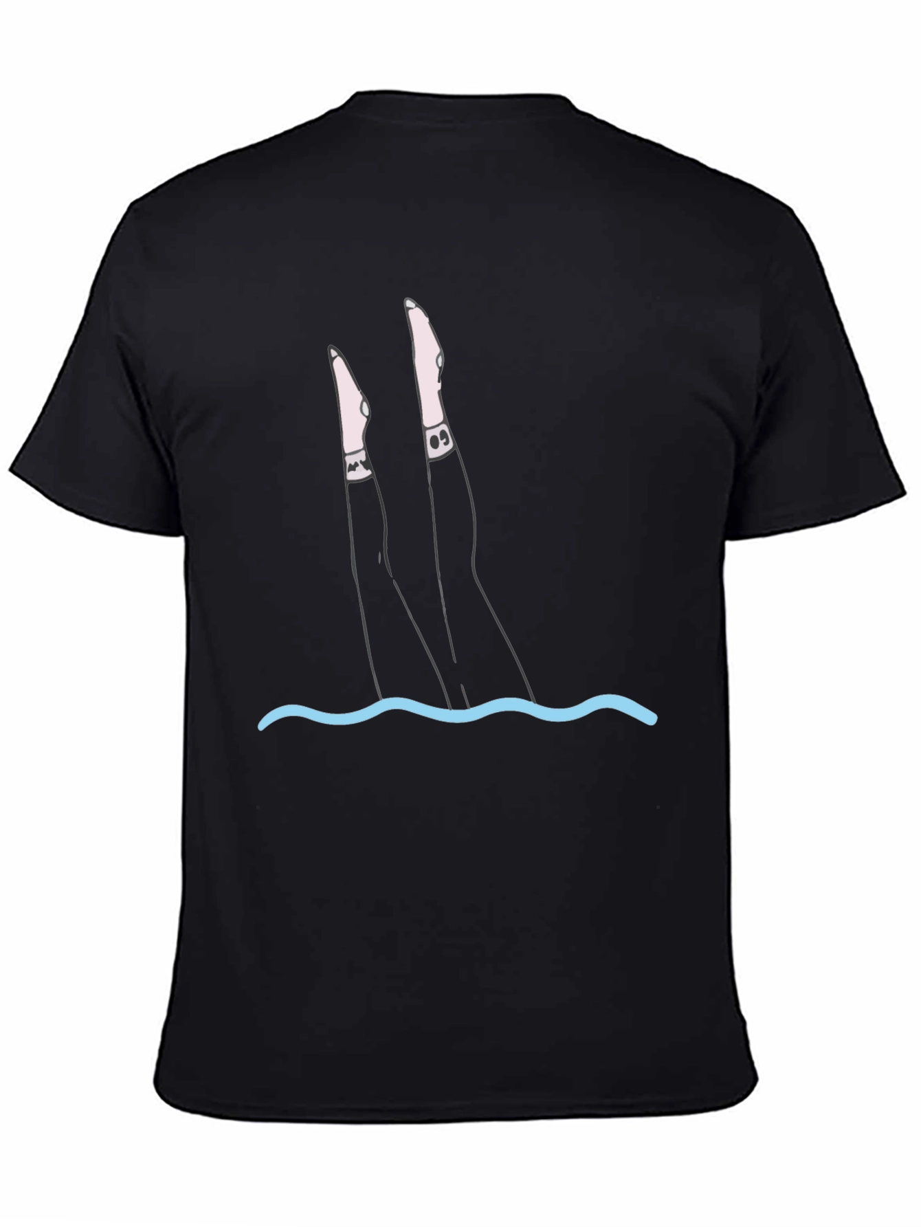 Black Dive In T-Shirt - Funny Swimmer Graphic Tee view 4