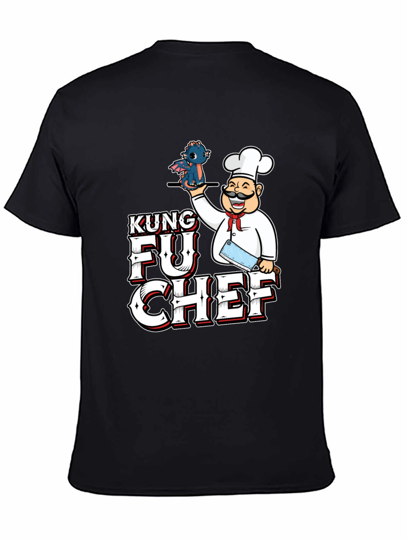 Black Kung Fu Chef Graphic T-Shirt view 4