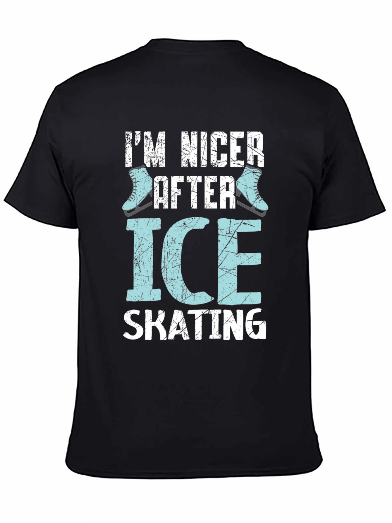 Black I'm Nicer After Ice Skating Graphic T-Shirt view 4