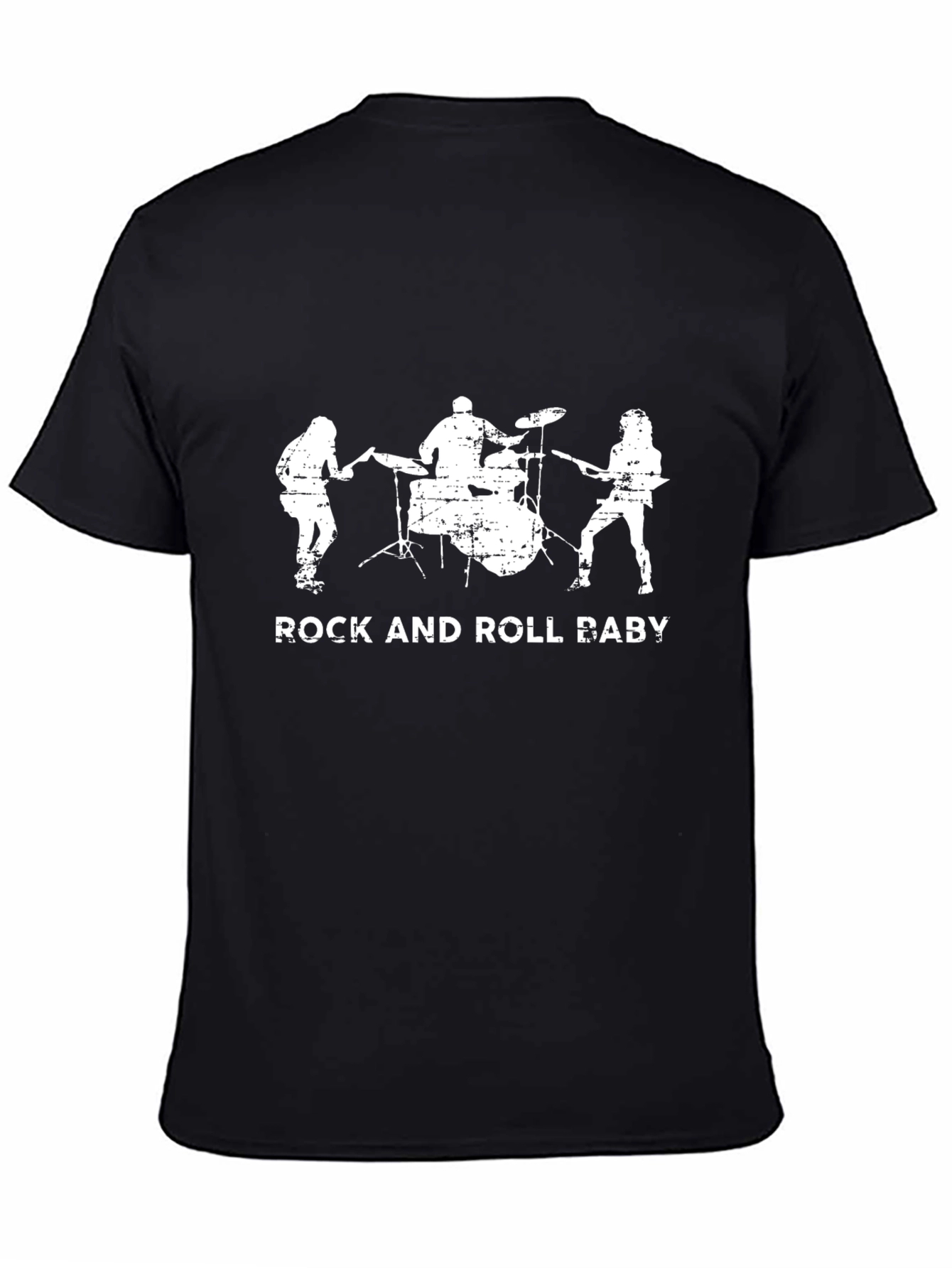 Black Rock and Roll Band Graphic Tee - Black view 4