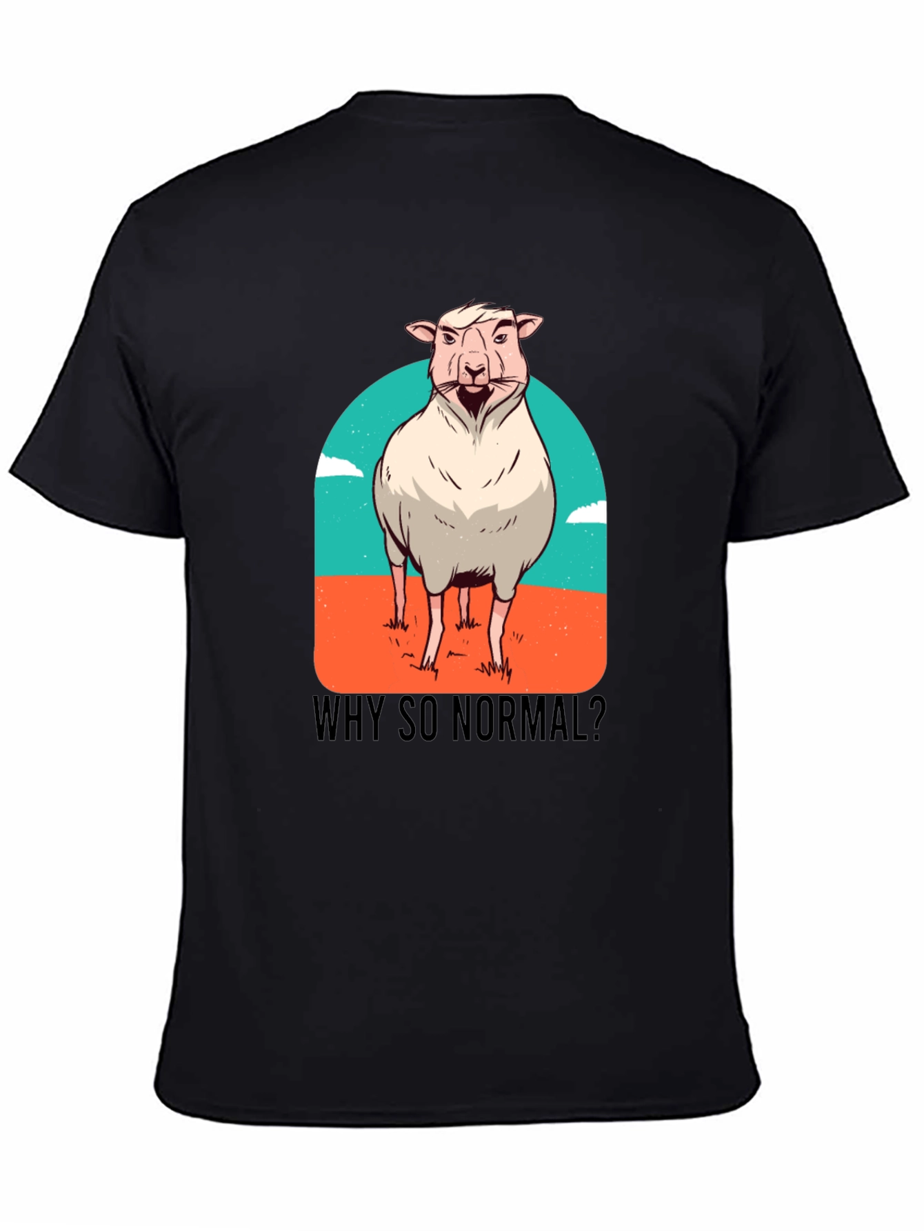 Black Why So Normal? Sheep Graphic T-Shirt view 4