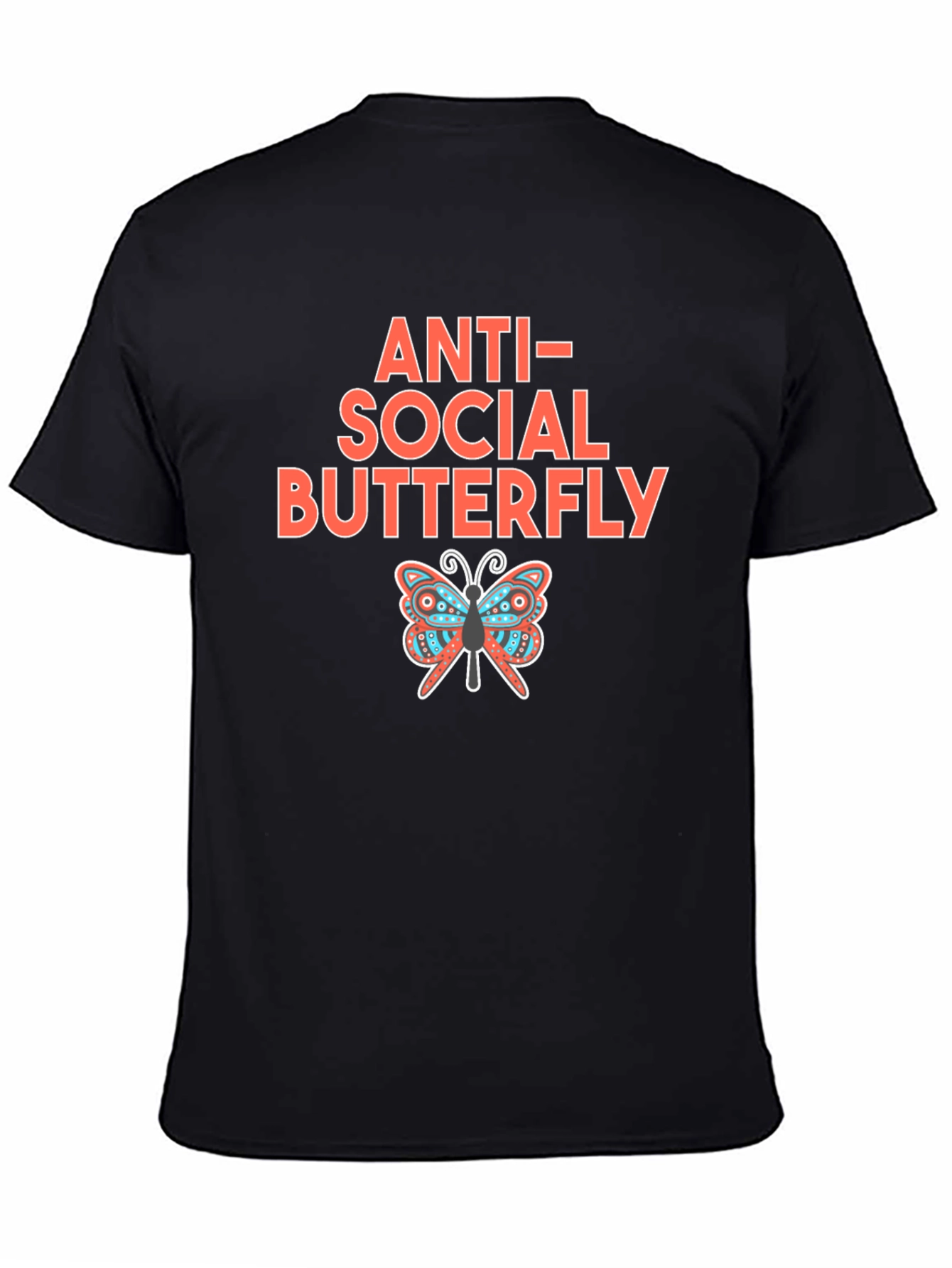 Black Anti-Social Butterfly Graphic Tee view 4