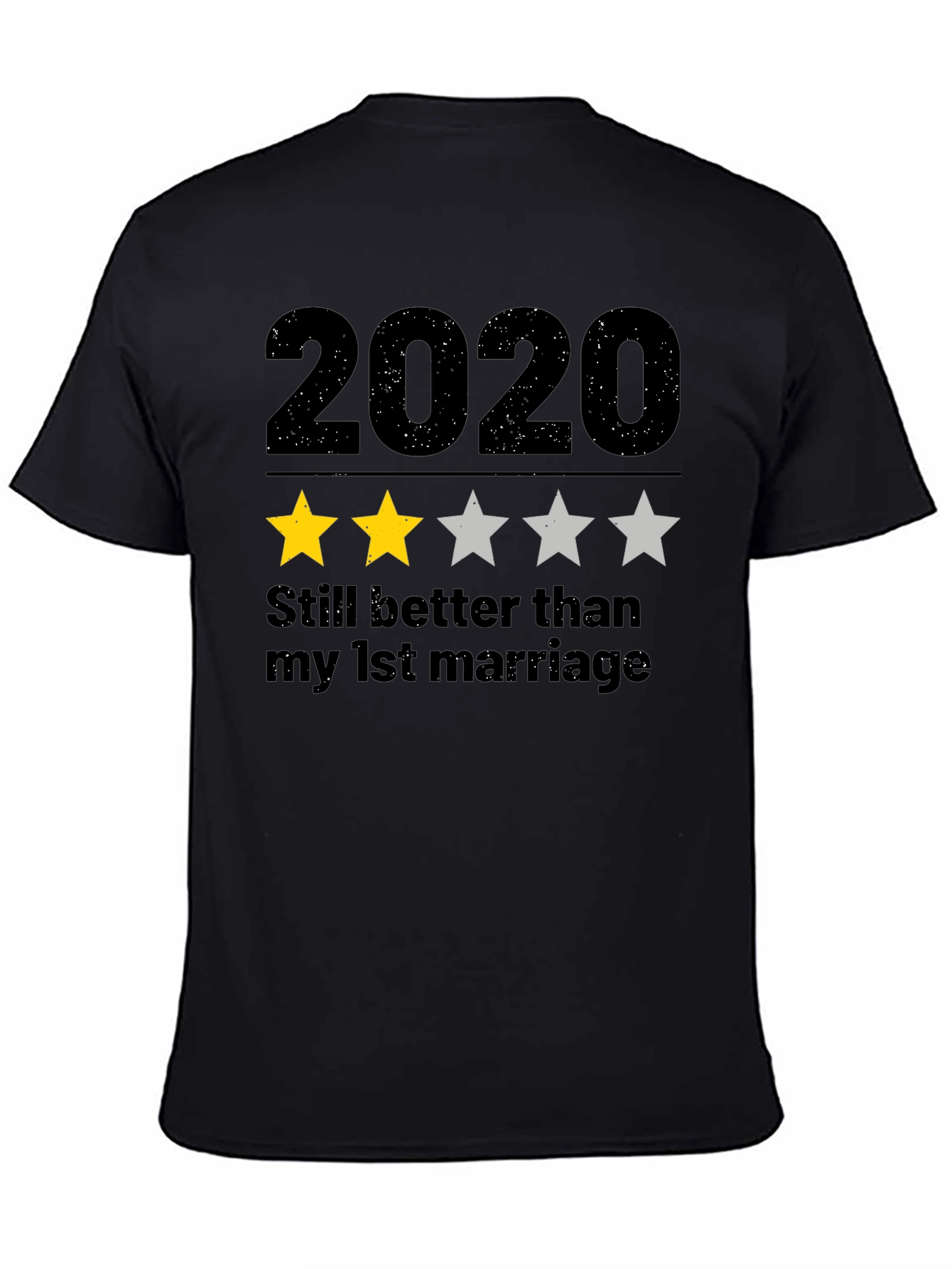 Black 2020 Two Star T-Shirt - Funny Sarcastic Tee view 4