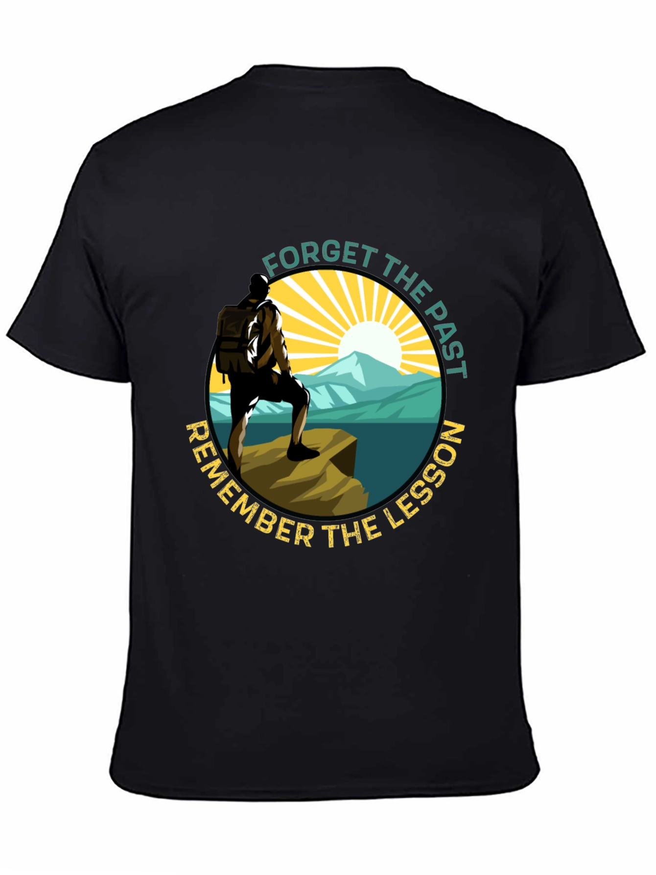 Black Forget Past Remember Lesson T-Shirt view 4