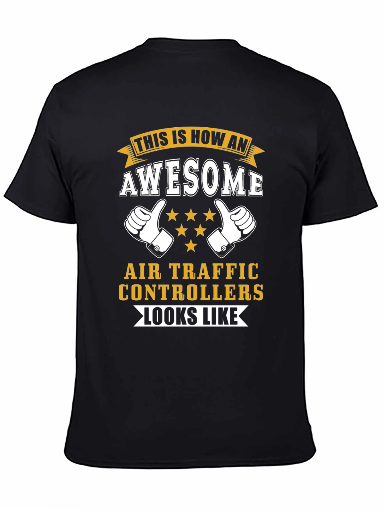 Black Awesome Air Traffic Controller T-Shirt view 4