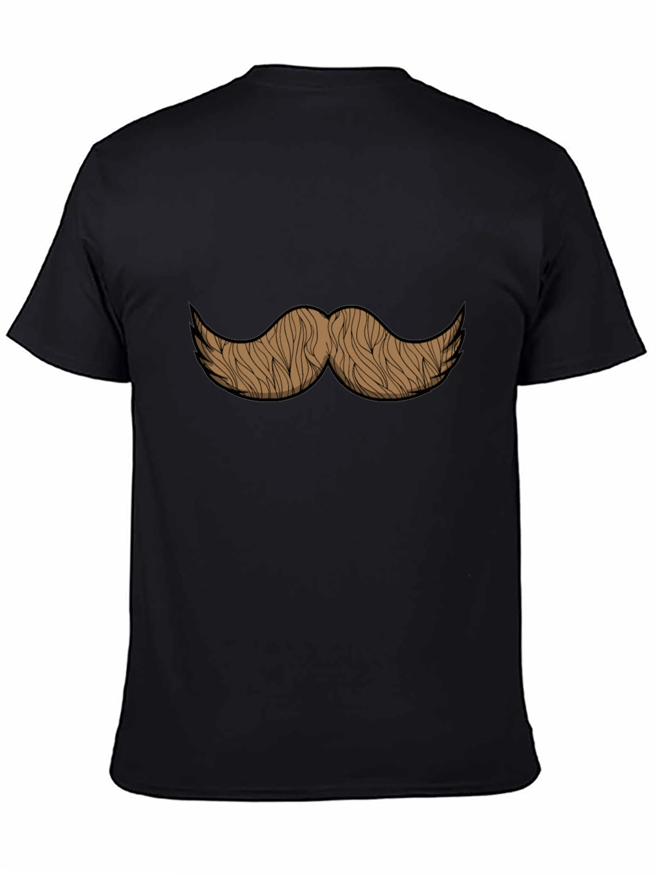Black Moustache Graphic Print Black T-Shirt view 4