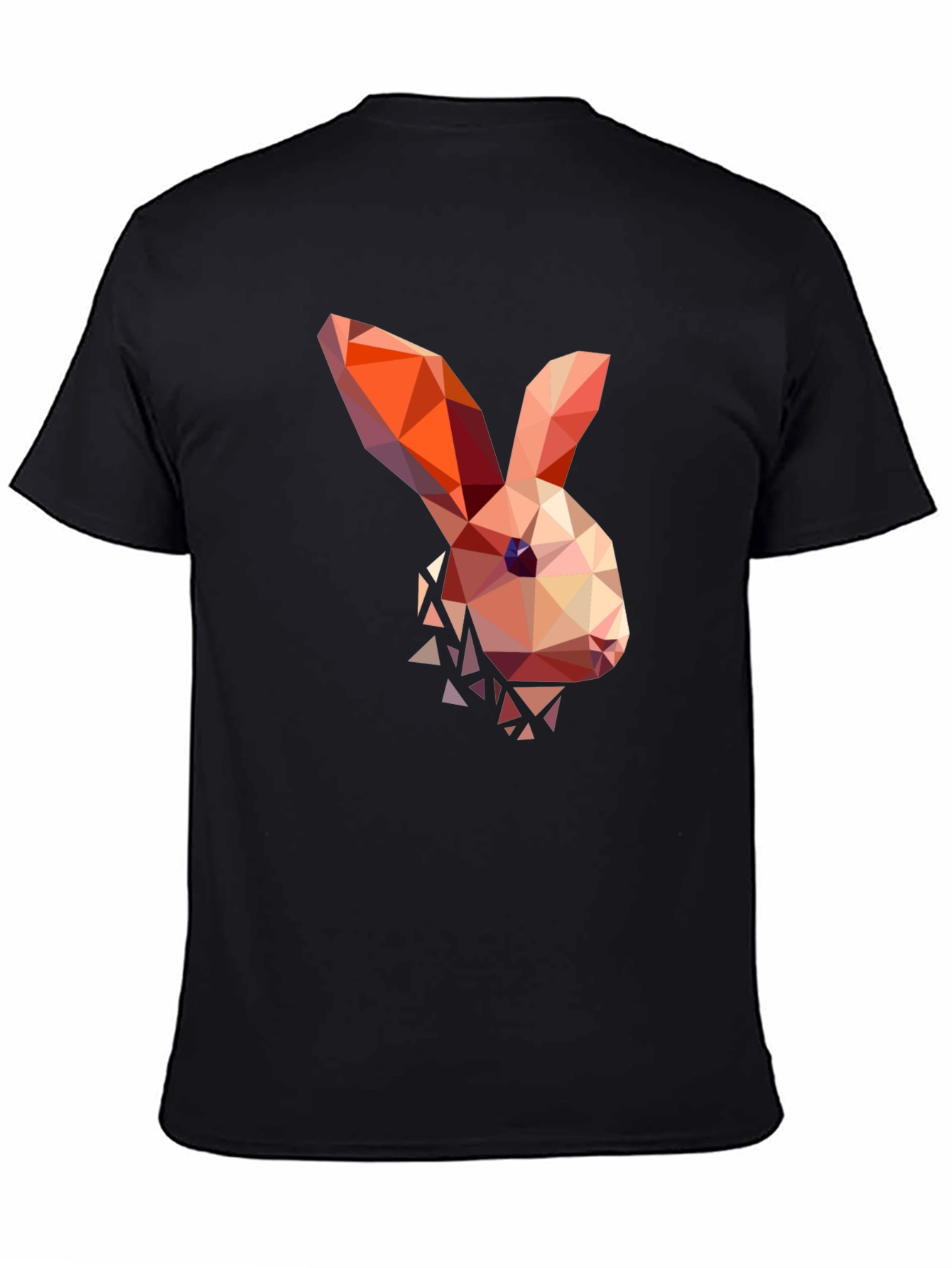 Black Geometric Bunny Graphic T-Shirt view 4