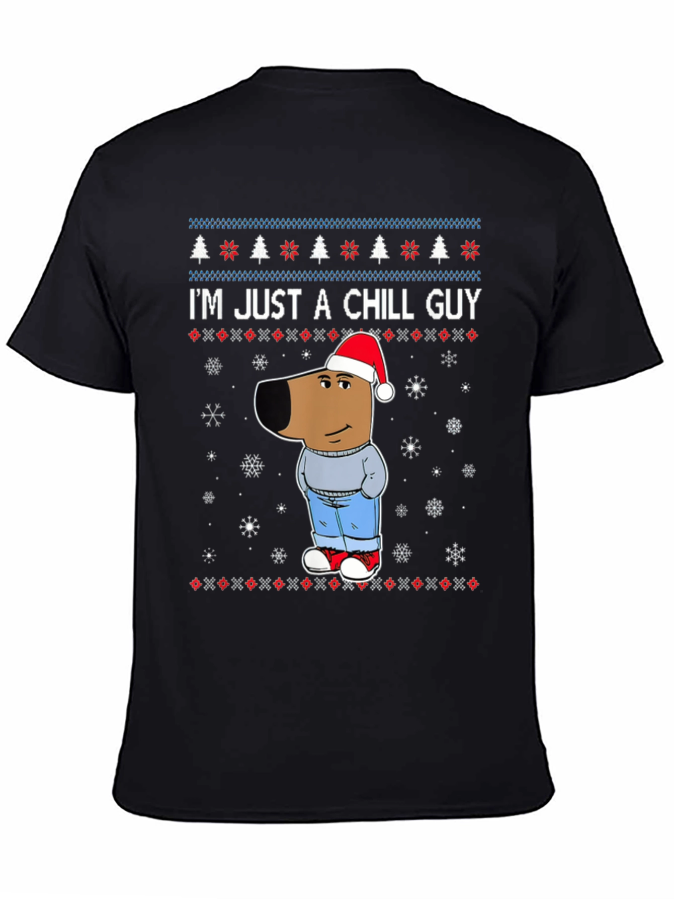 Black Chill Guy Christmas Graphic Tee view 4