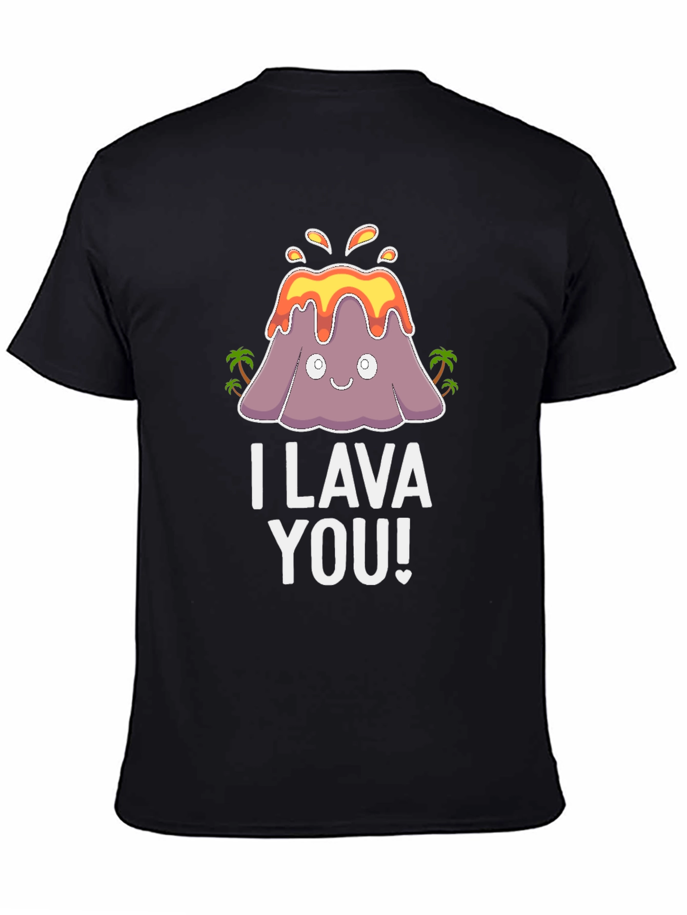Black I Lava You Graphic Tee - Cute Volcano Pun T-Shirt view 4