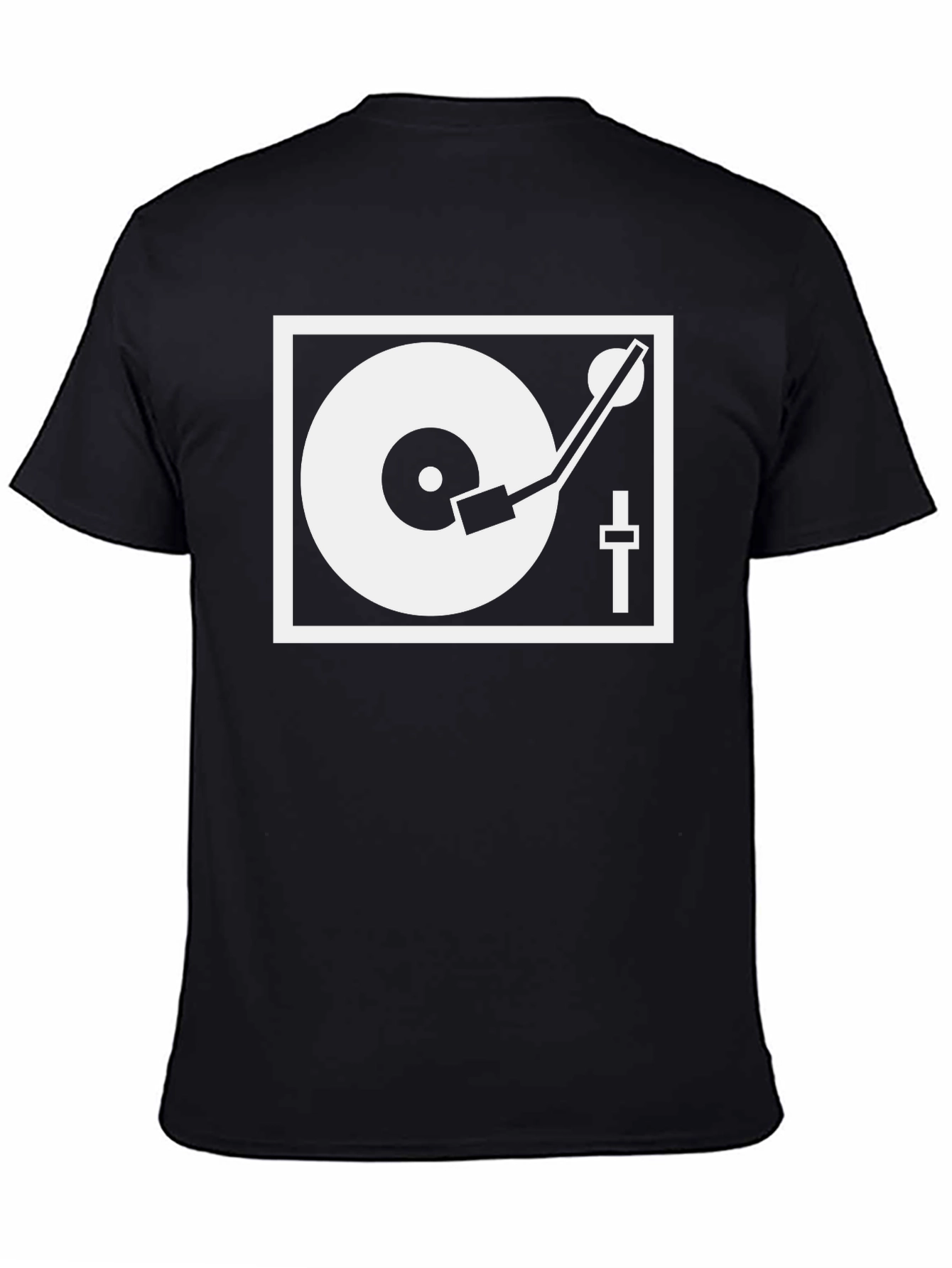 Black DJ Turntable Graphic Tee - Black Cotton Blend view 4