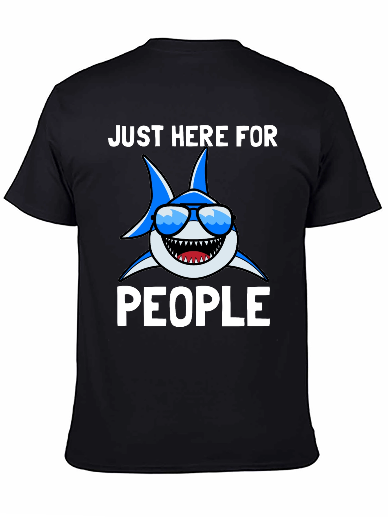 Black Shark Lover T-Shirt - Just Here for People view 4