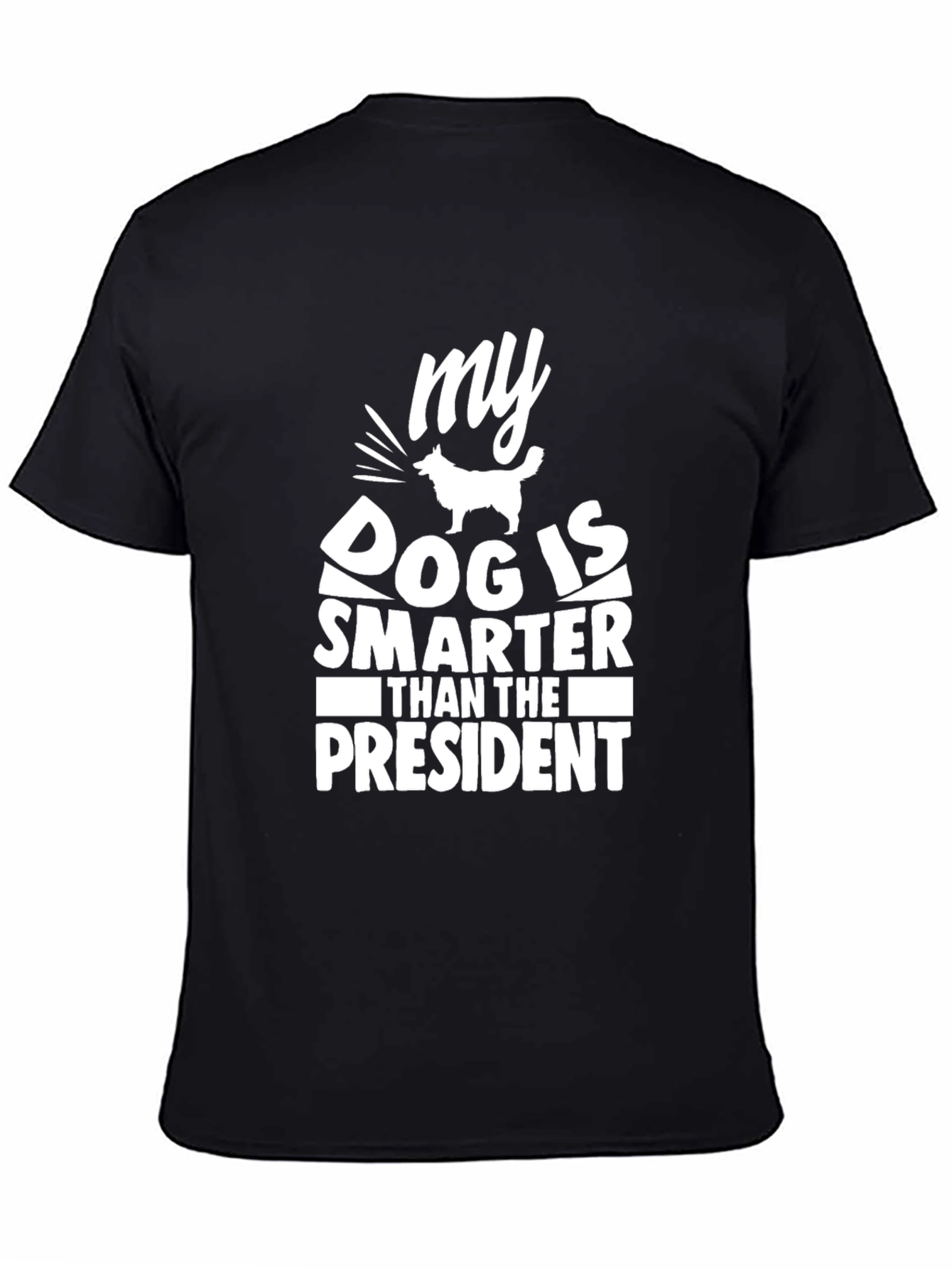Black My Dog is Smarter Than the President Graphic Tee view 4